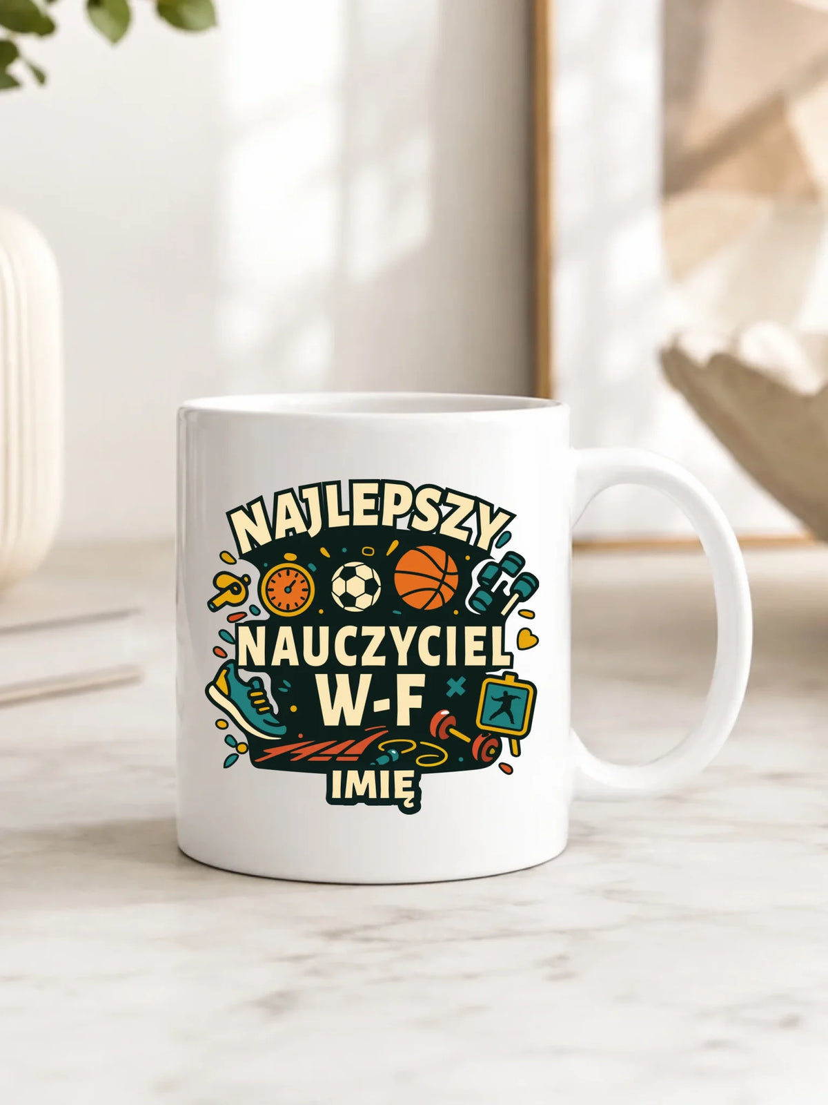 Kubek dla nauczyciela wychowania fizycznego W-F - personalizowany N50