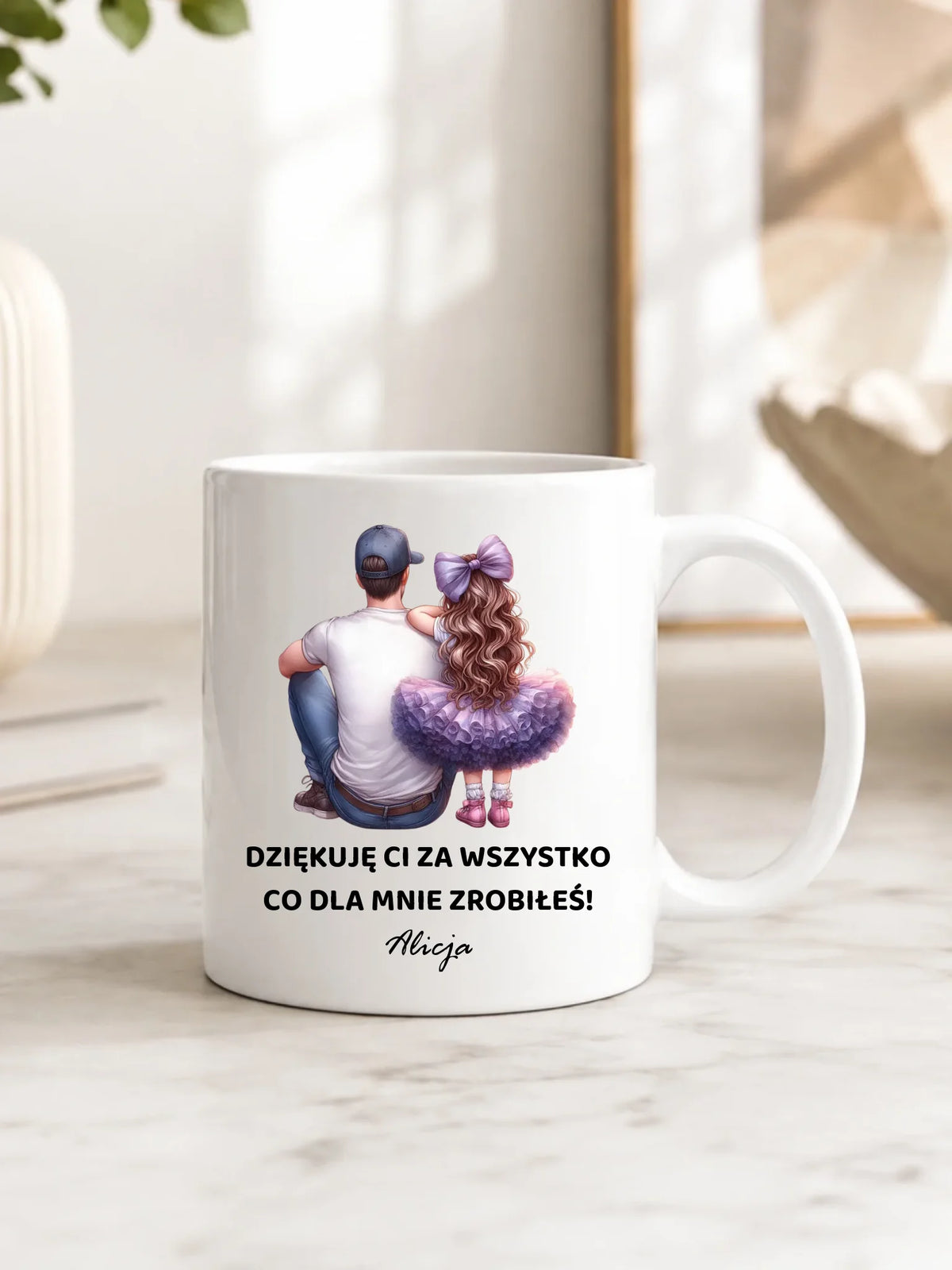 Kubek dla taty od córki - Dziękuję Ci Tato - personalizowany DT14