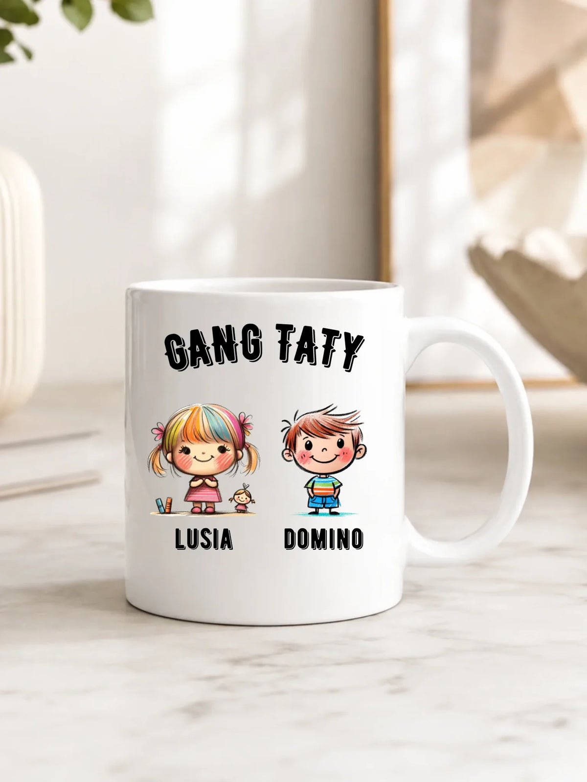 Kubek dla taty z imionami dzieci - Gang taty - personalizowany DT09
