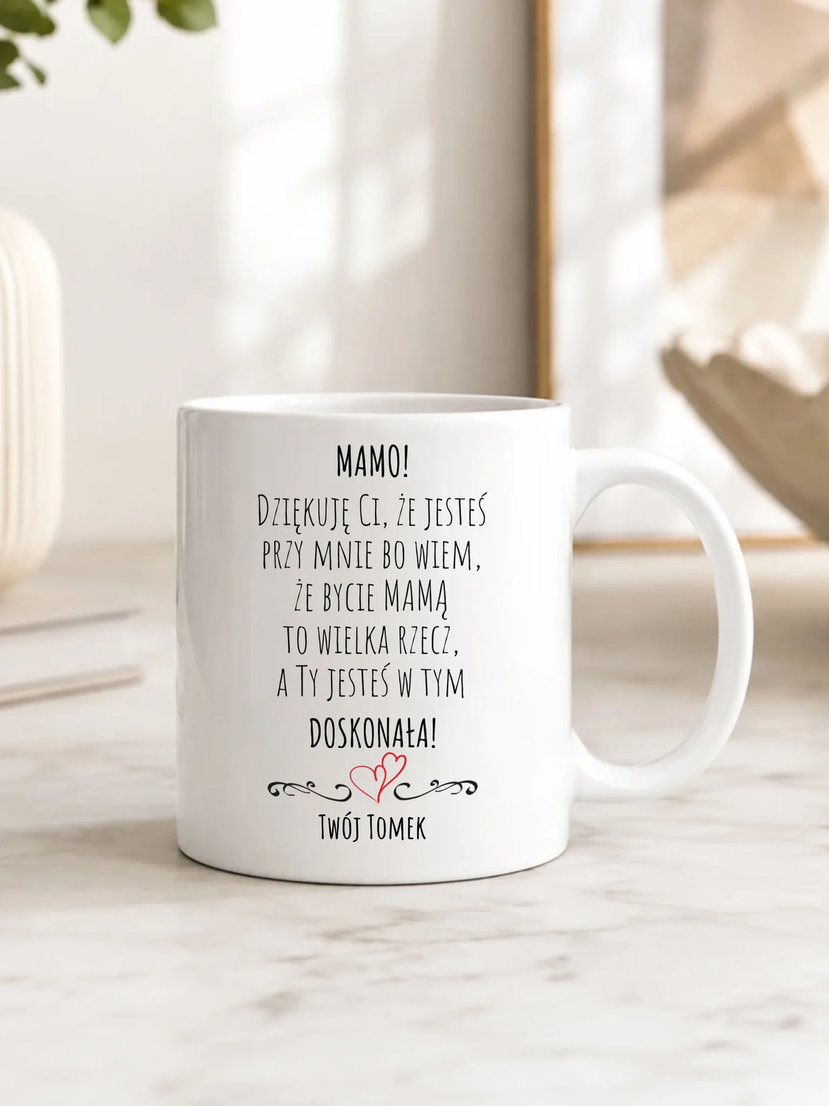 Kubek dla mamy z podziękowaniem - Mamo jesteś doskonała - personalizowany DM10