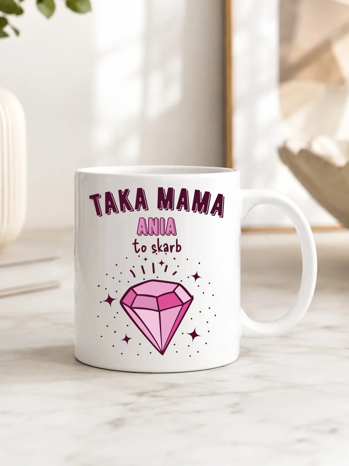 Kubek z imieniem dla mamy - Taka mama to skarb - personalizowany DM18