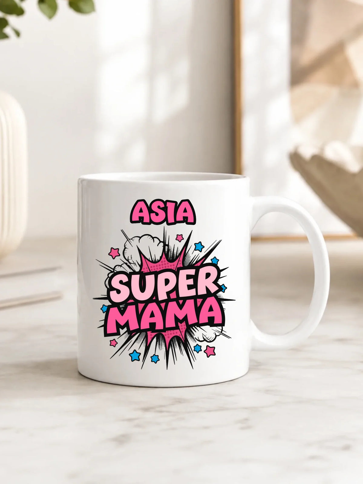 Kubek dla mamy z imieniem - Super Mama - personalizowany DM24