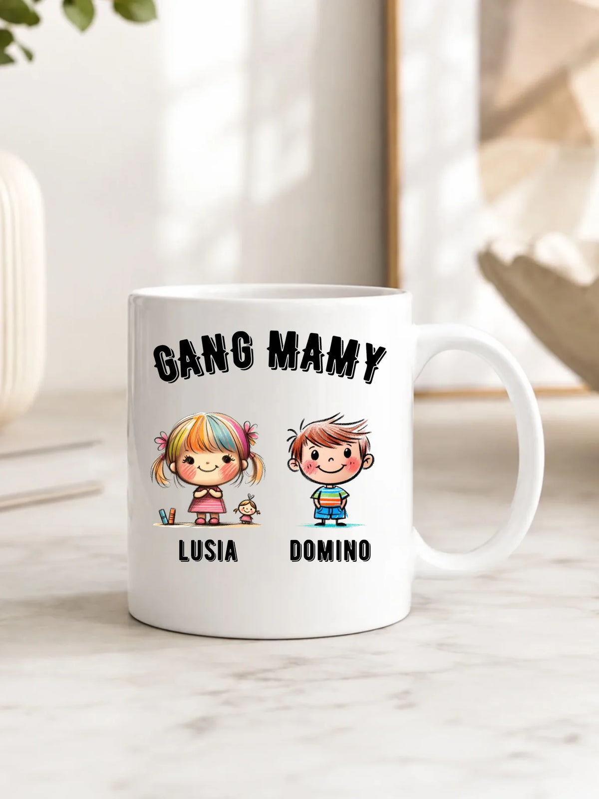Kubek dla mamy z imionami dzieci - Gang mamy - personalizowany DM09