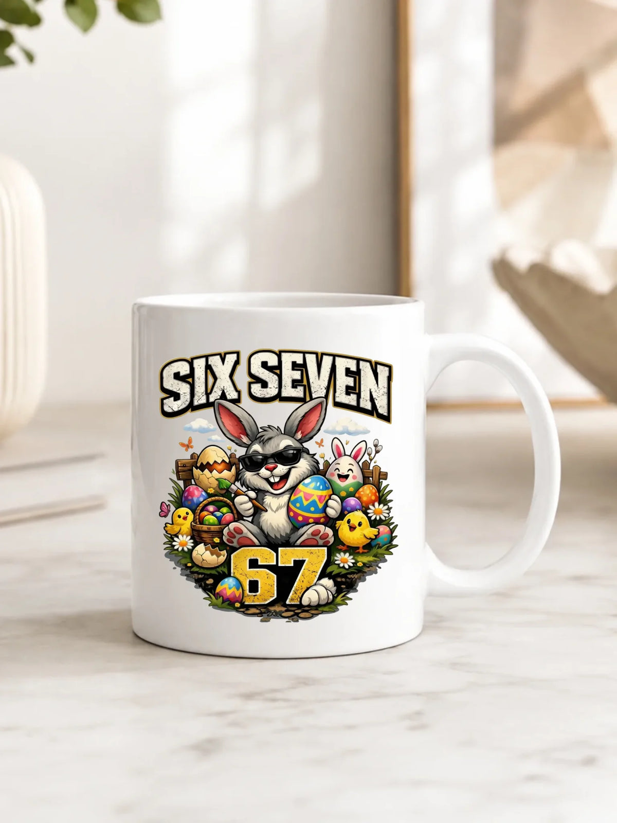 Kubek wielkanocny - Zając Six Seven 67 WN10
