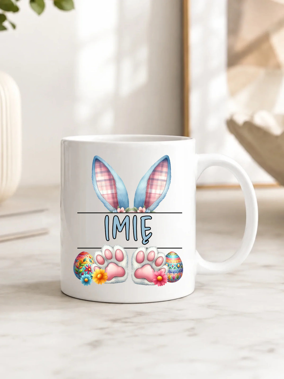 Kubek wielkanocny dla chłopca - Zajączek - personalizowany WN11