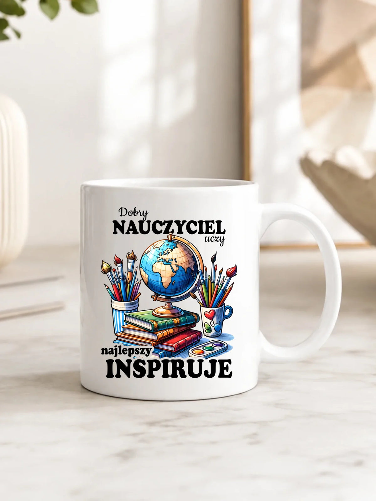 Kubek dla nauczyciela - Dobry nauczyciel uczy najlepszy inspiruje N72