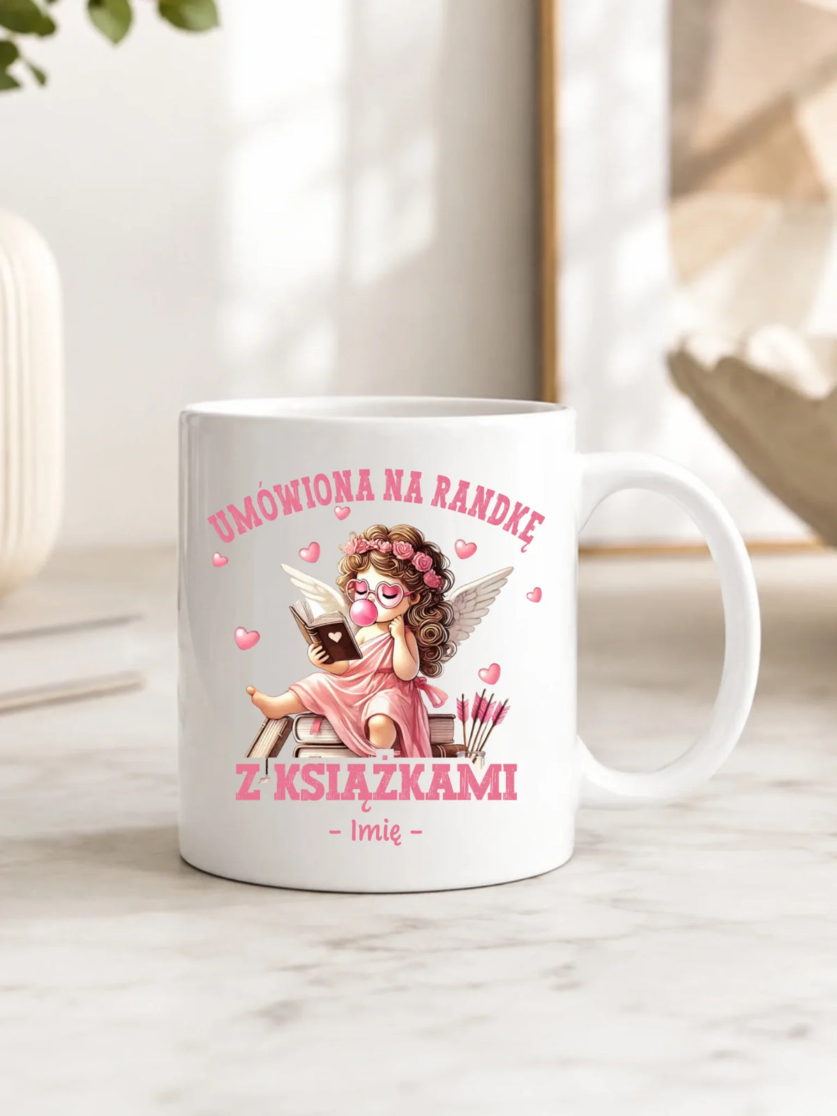 Kubek dla czytelniczki – Umówiona na randkę z książkami - personalizowany W19