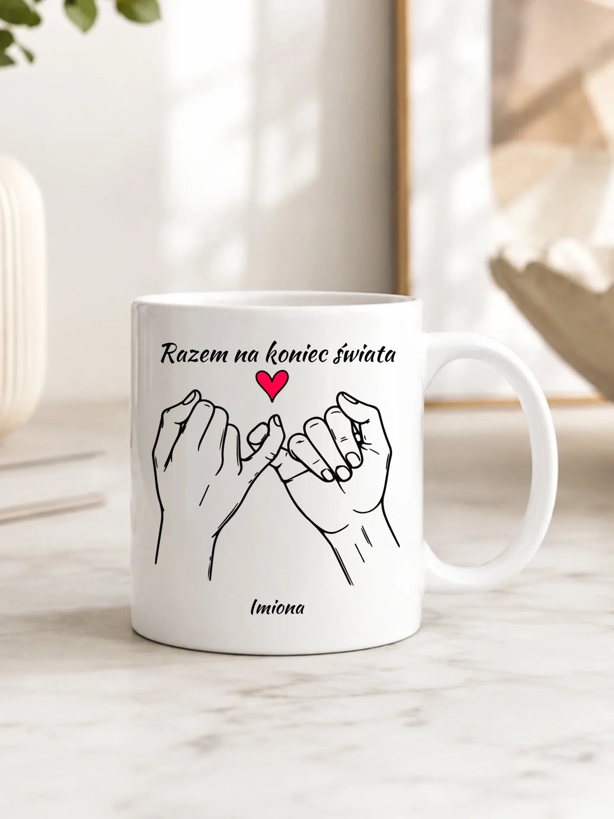 Kubek dla par - Razem na koniec świata - personalizowany W60