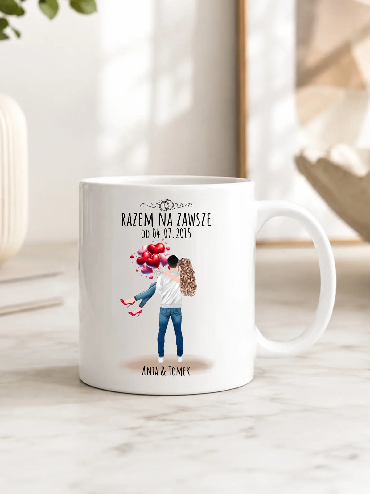 Kubek dla par na rocznicę - Razem na zawsze - personalizowany W14