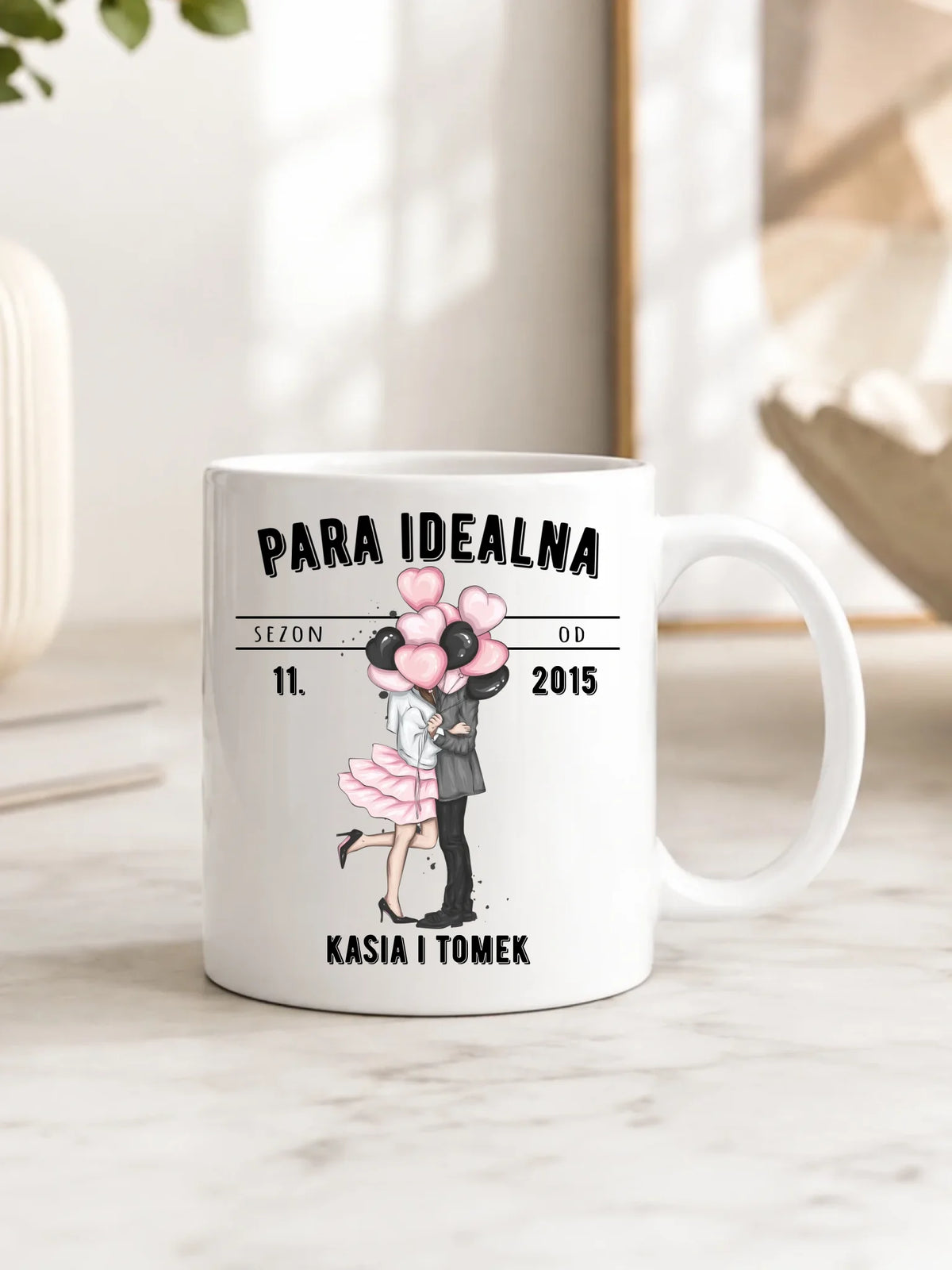 Kubek dla par na rocznicę - Para idealna - personalizowany W11