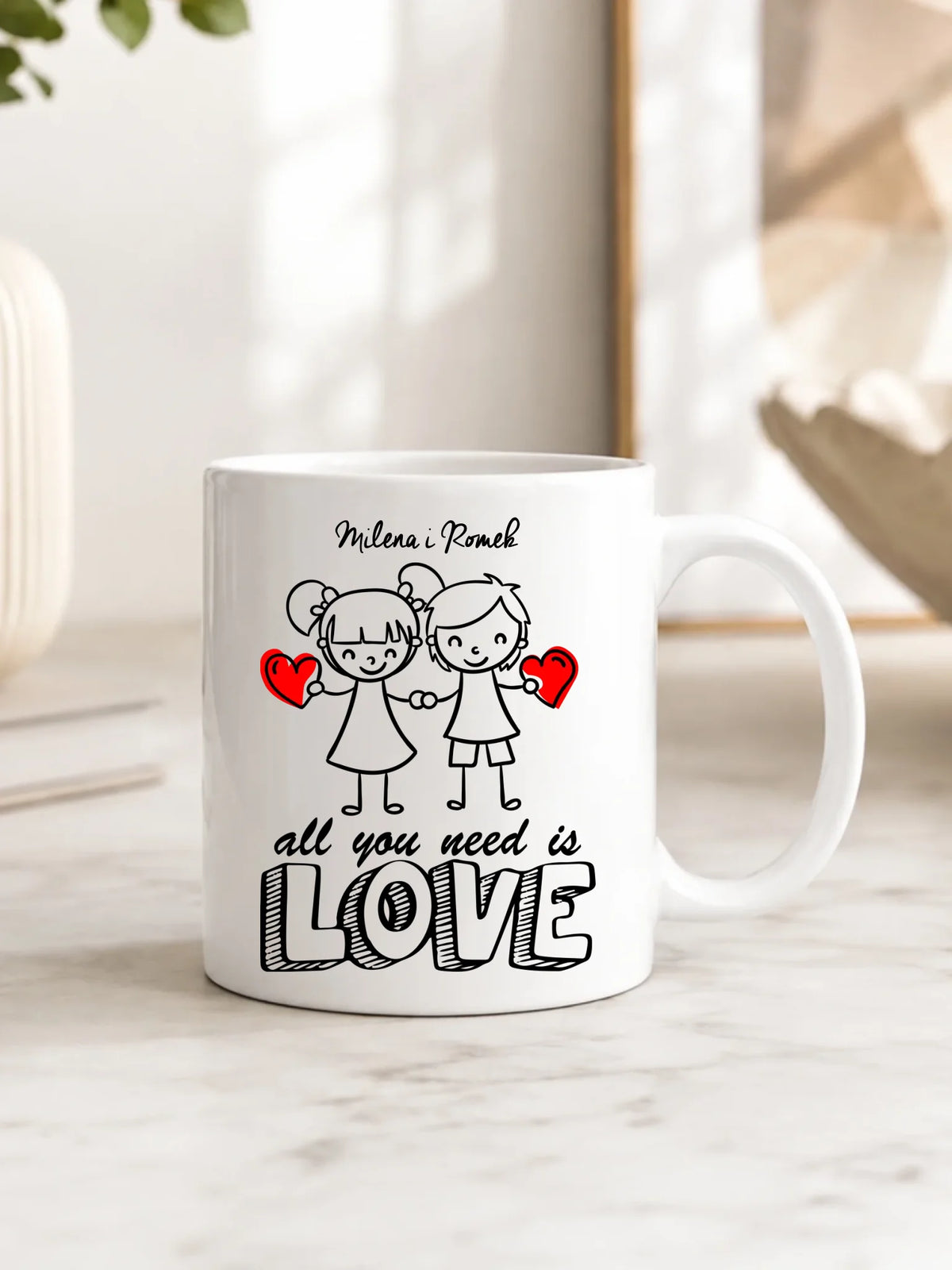 Kubek dla par - All You need is love - personalizowany W13