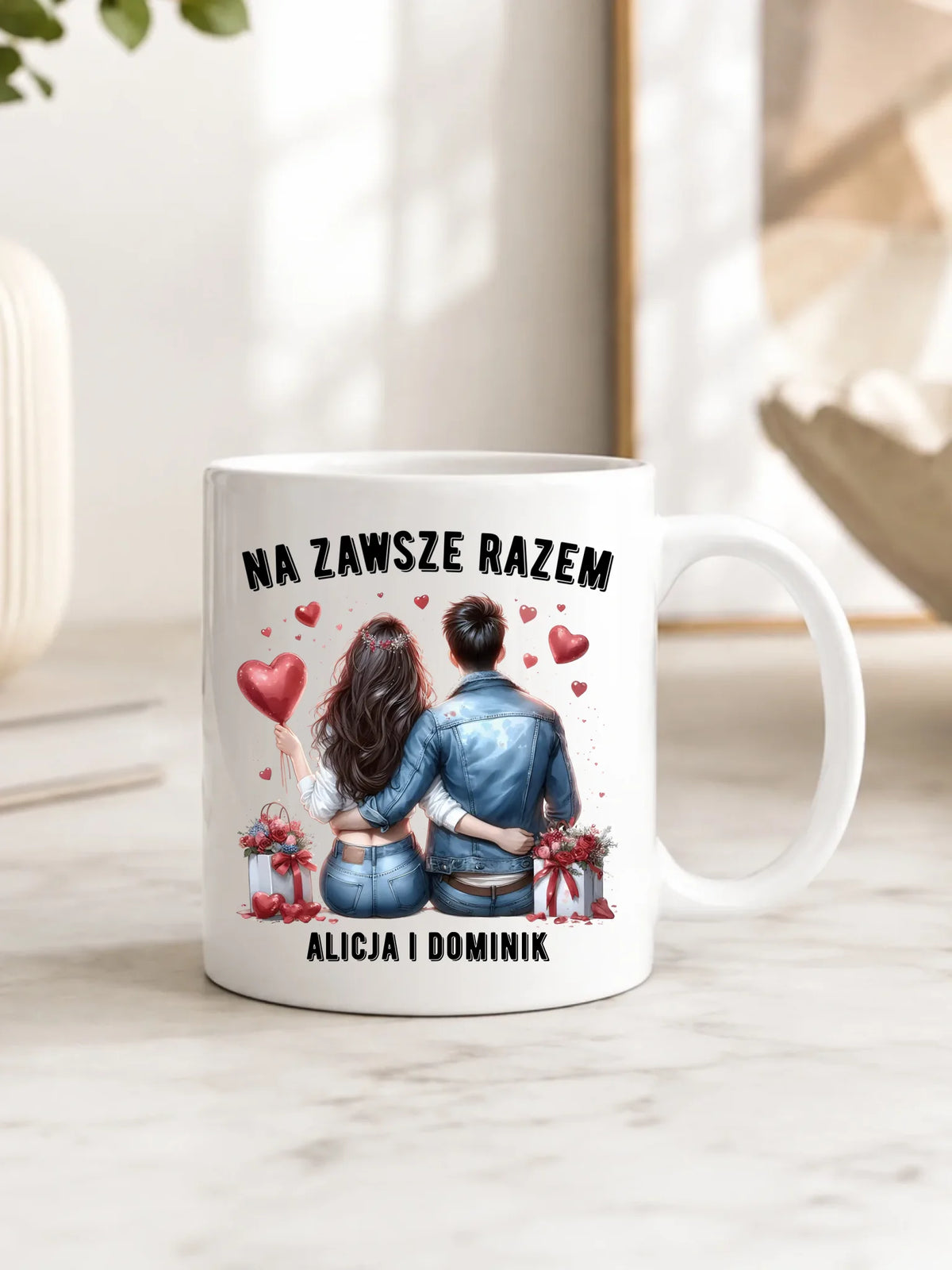 Kubek dla par - Na zawsze razem - personalizowany W07