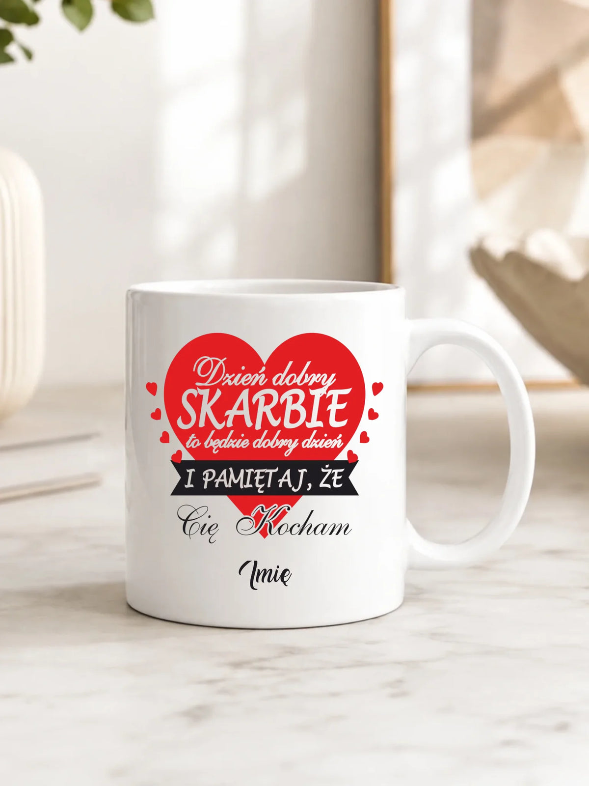 Kubek dla par - Dzień dobry Skarbie - personalizowany W02