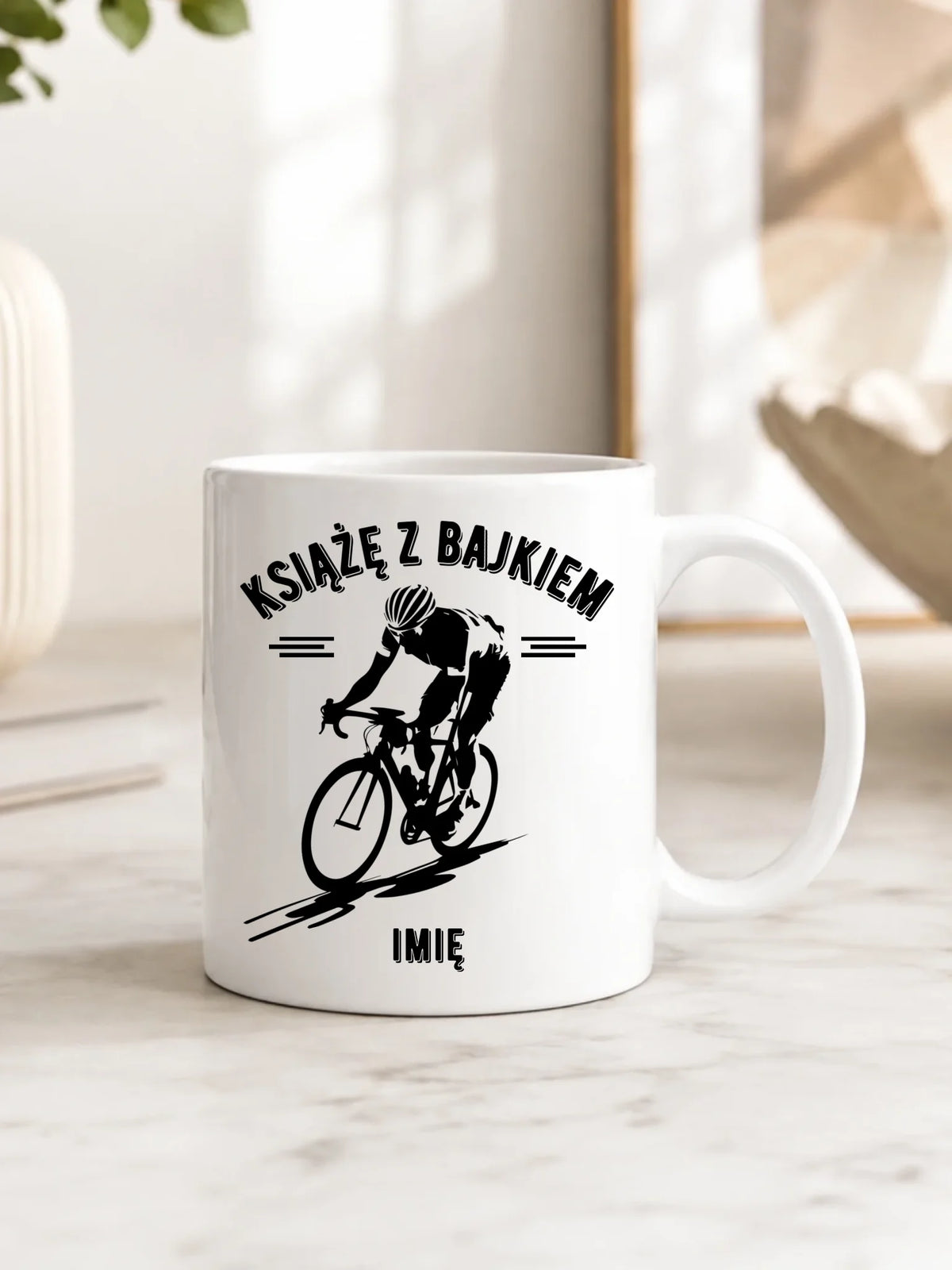 Kubek dla rowerzysty - Książę z bajkiem - personalizowany HR01