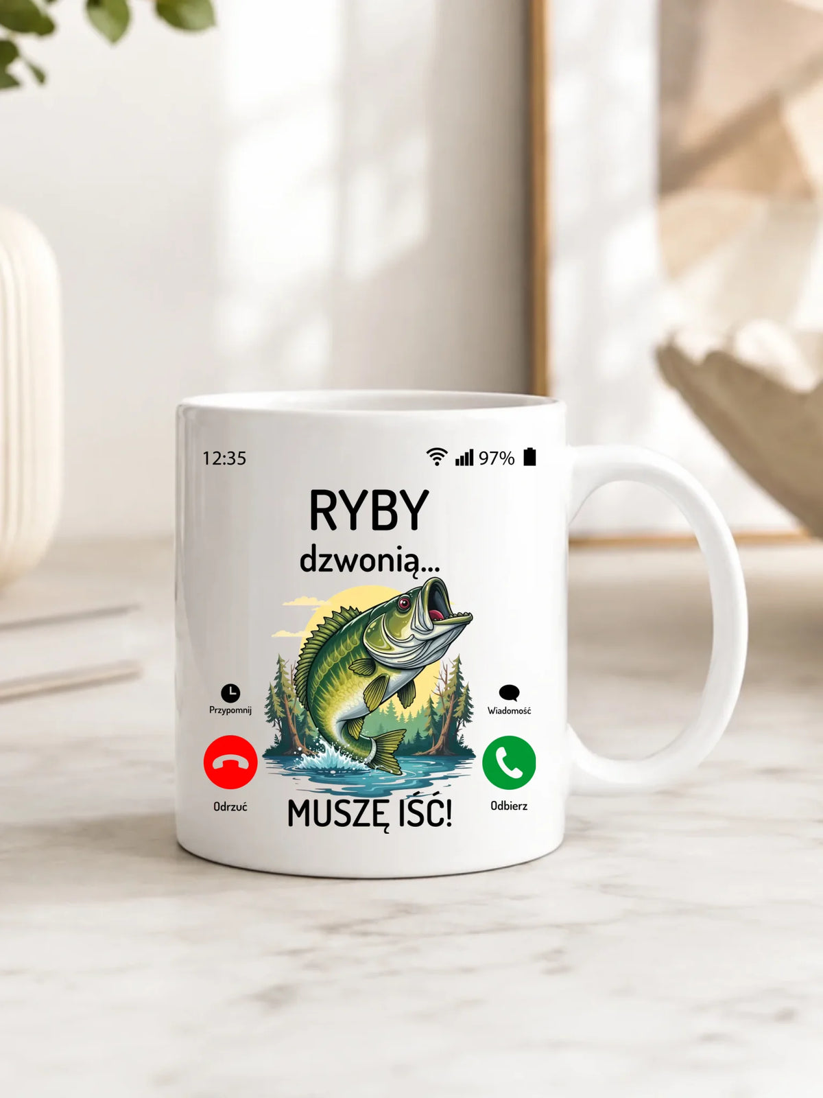 Kubek dla dziadka wędkarza - Ryby dzwonią muszę iść D37