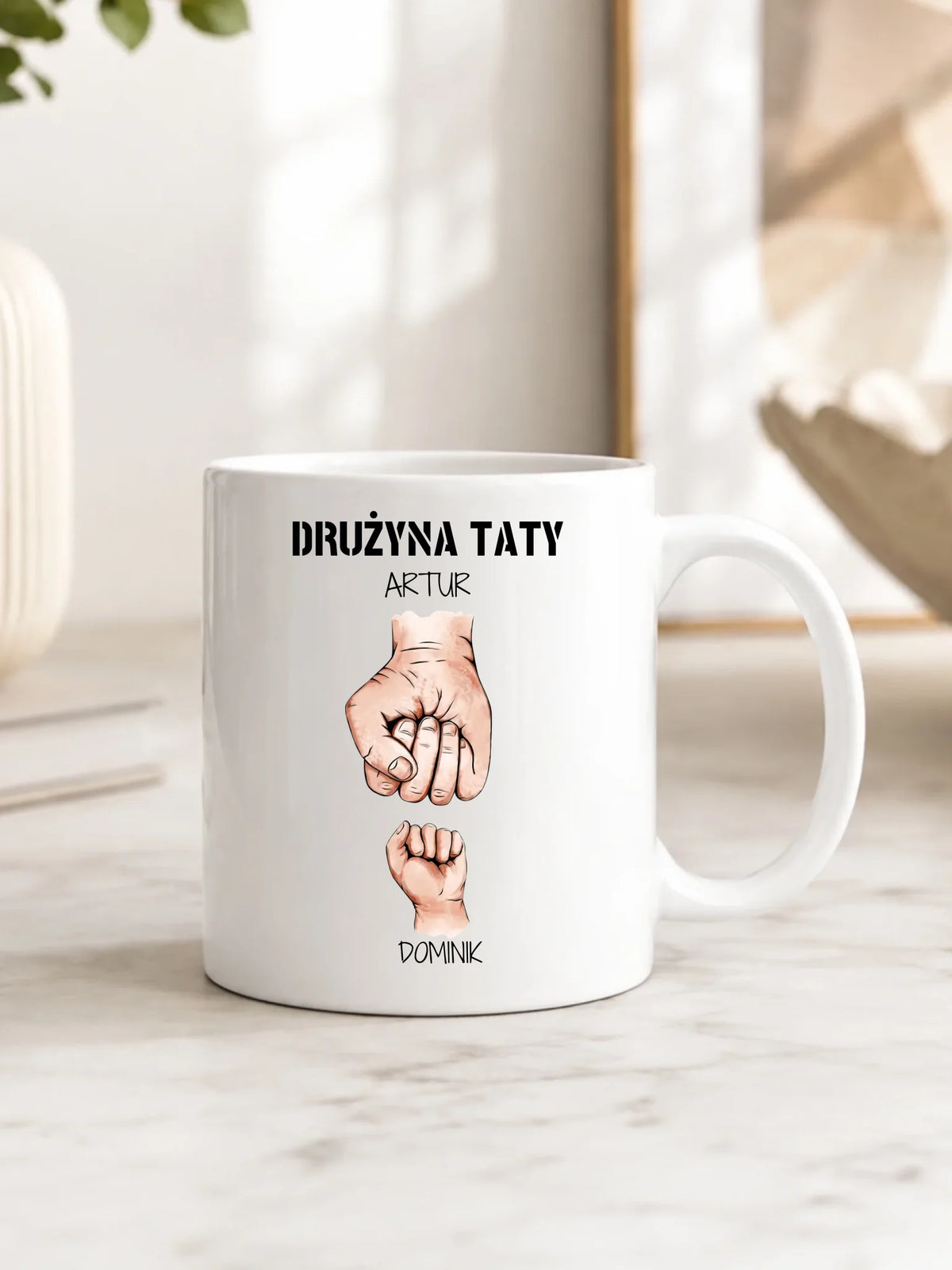 Kubek dla taty - Drużyna taty 1-6 imion dzieci - personalizowany DT01
