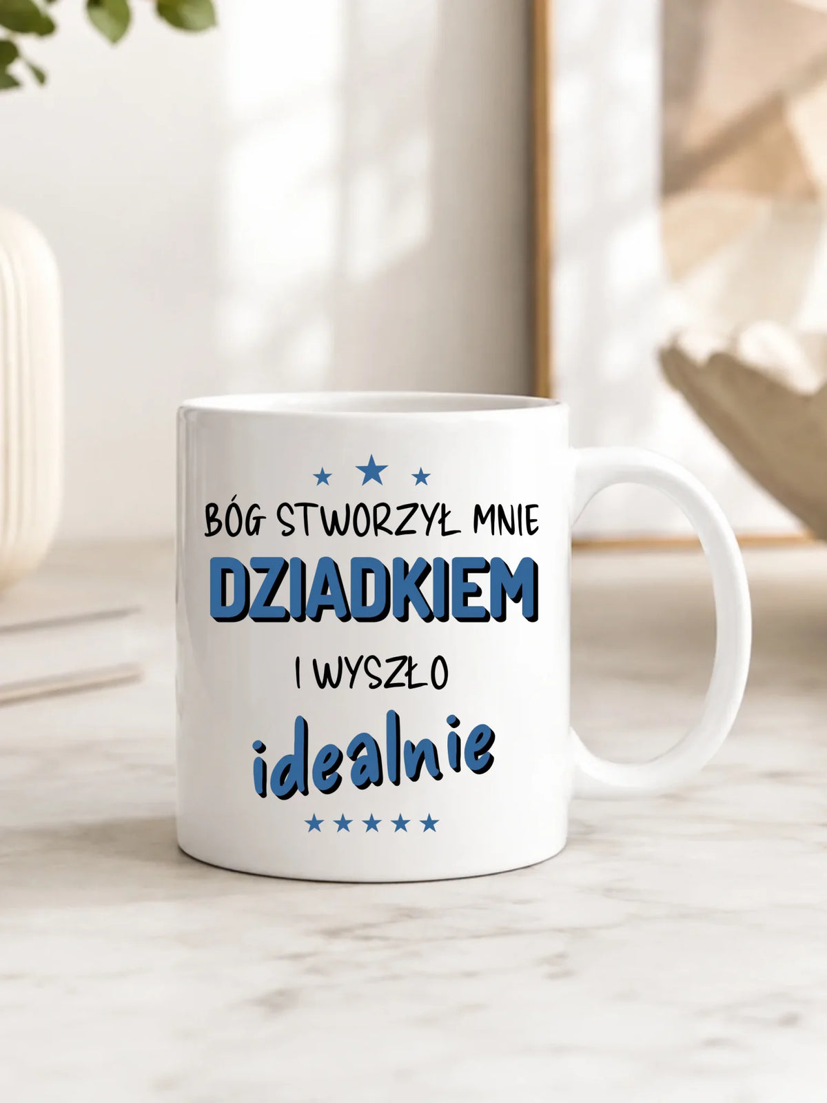 Kubek dla dziadka - Bóg stworzył mnie dziadkiem i wyszło idealnie D08