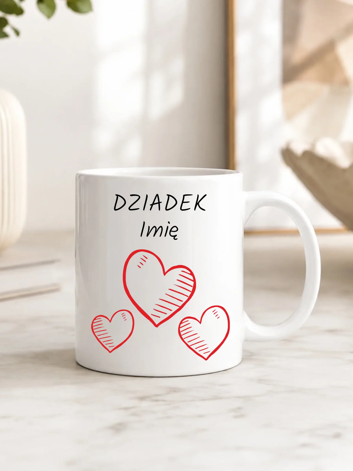 Kubek dla dziadka - Serca - personalizowany D01