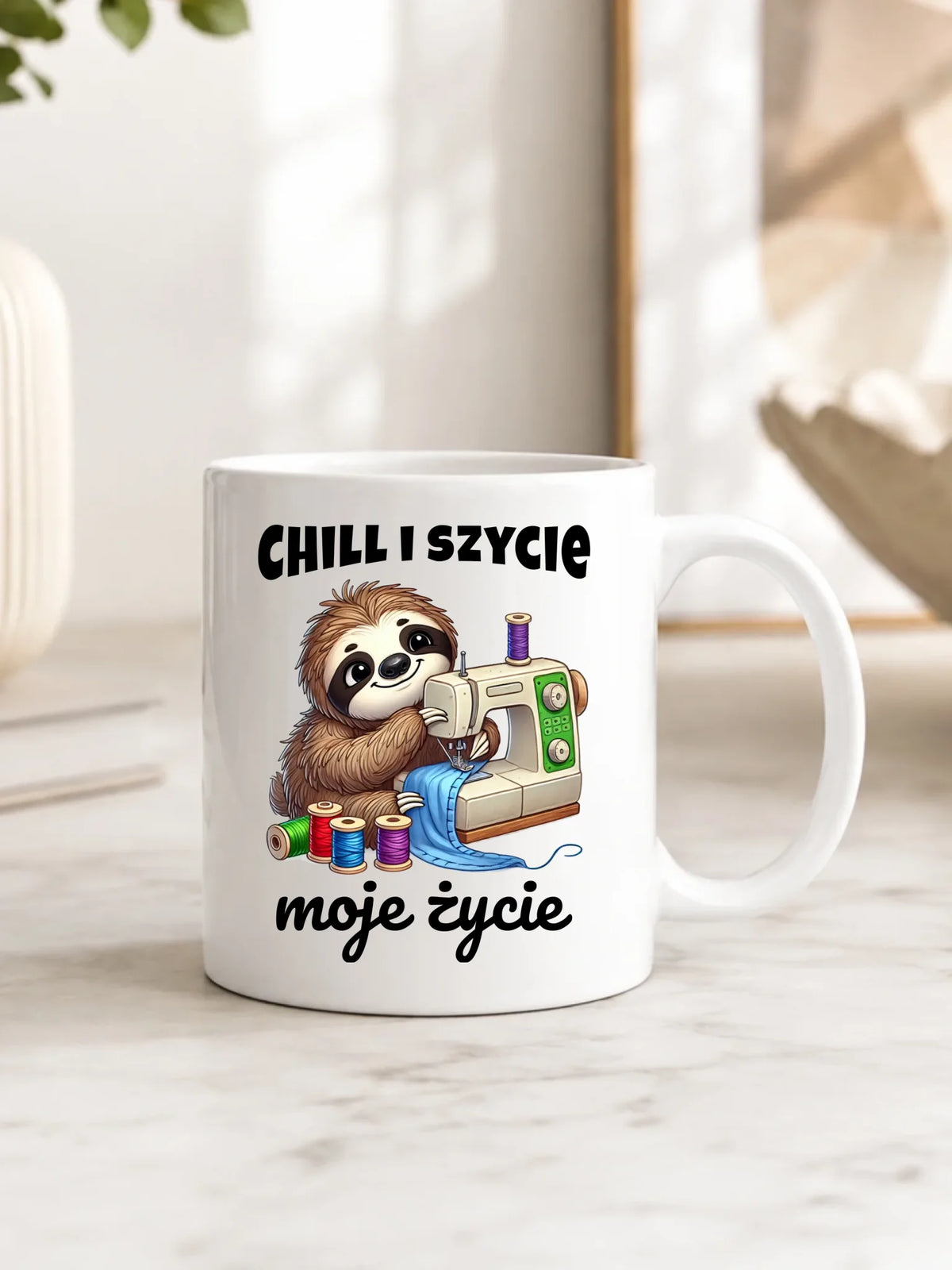 Kubek szyciowy dla krawcowej – Chill i szycie moje życie HS17
