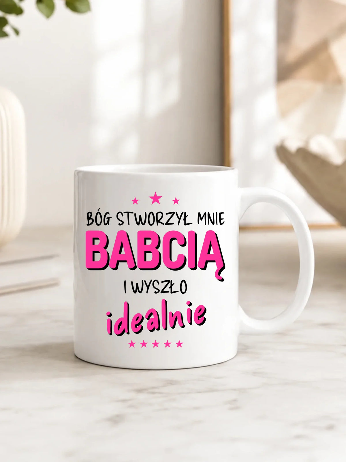 Kubek dla babci - Bóg stworzył mnie babcią i wyszło idealnie B08