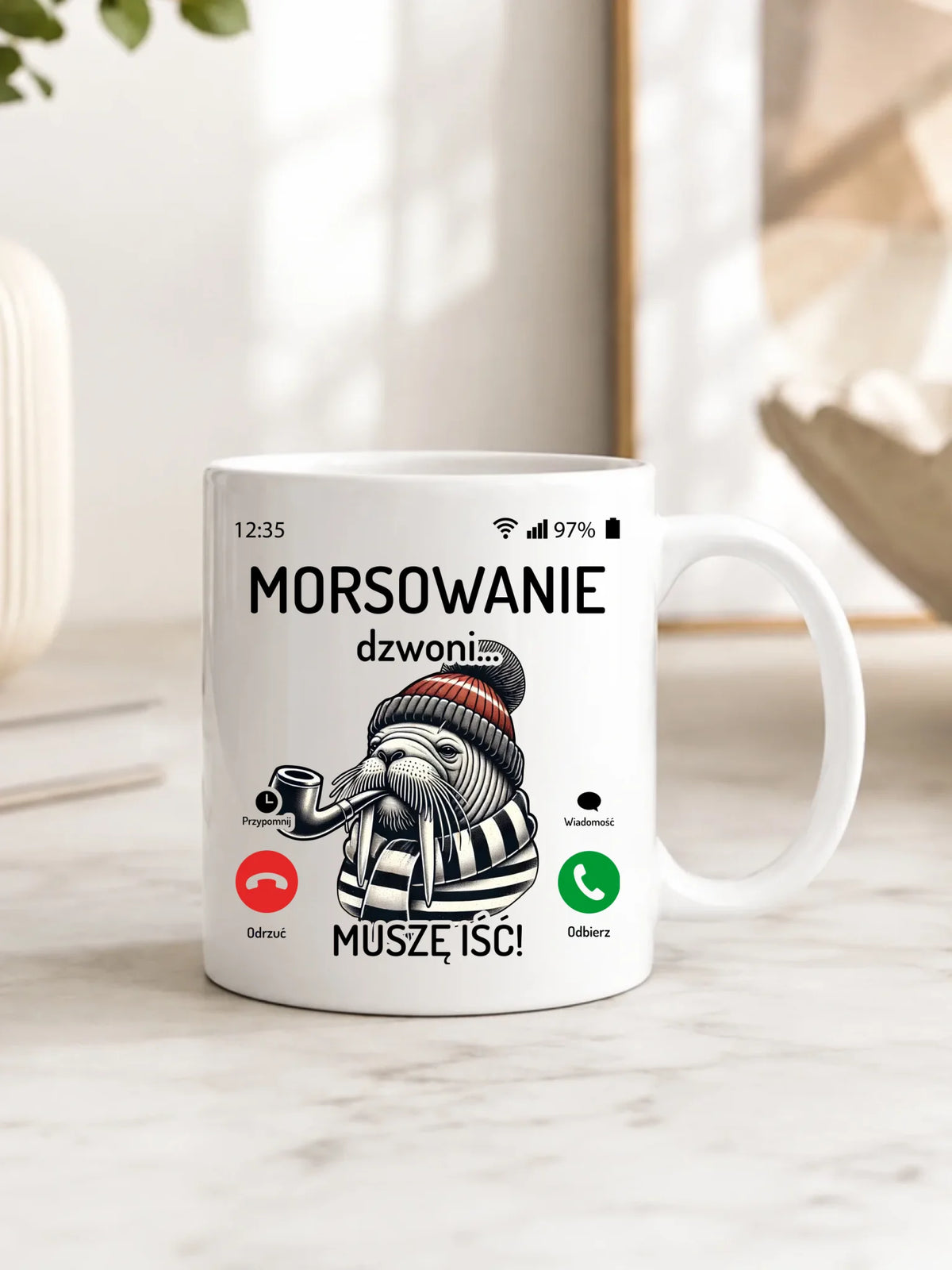 Kubek - prezent dla morsa - Morsowanie dzwoni muszę iść - Mors HM19