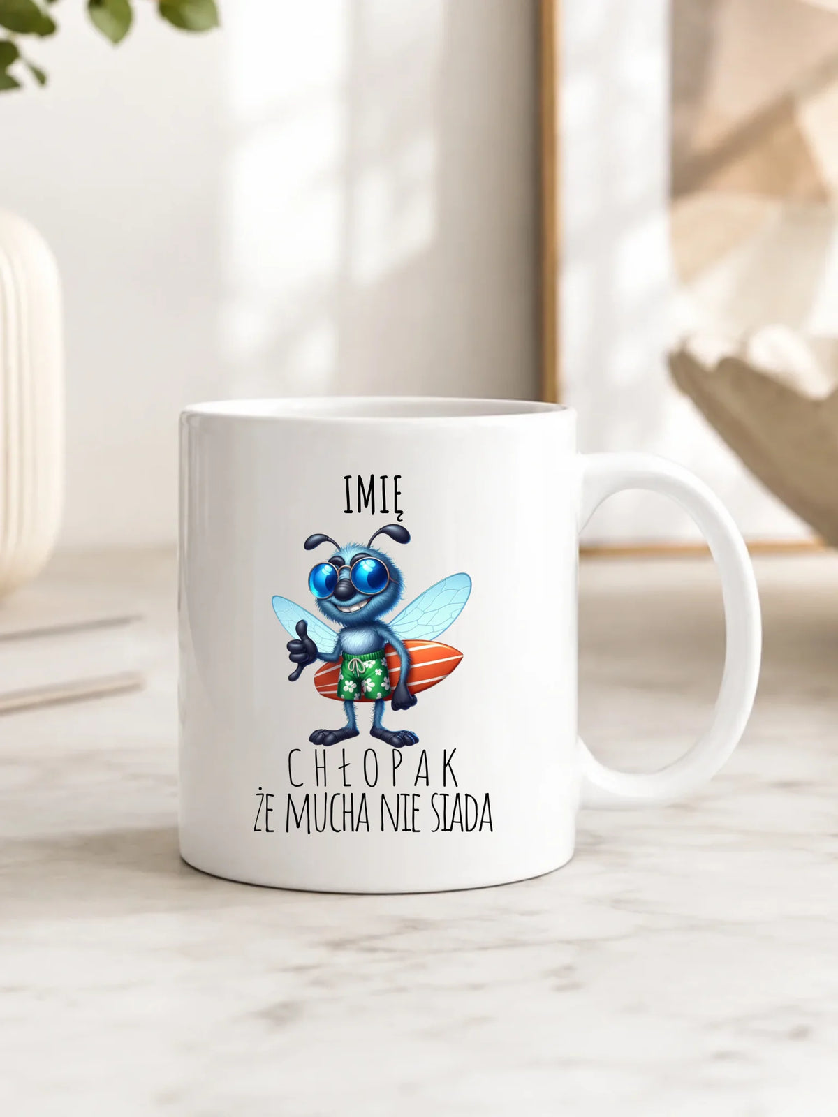 Kubek - prezent dla chłopaka - Mucha nie siada essa - personalizowany DCH29