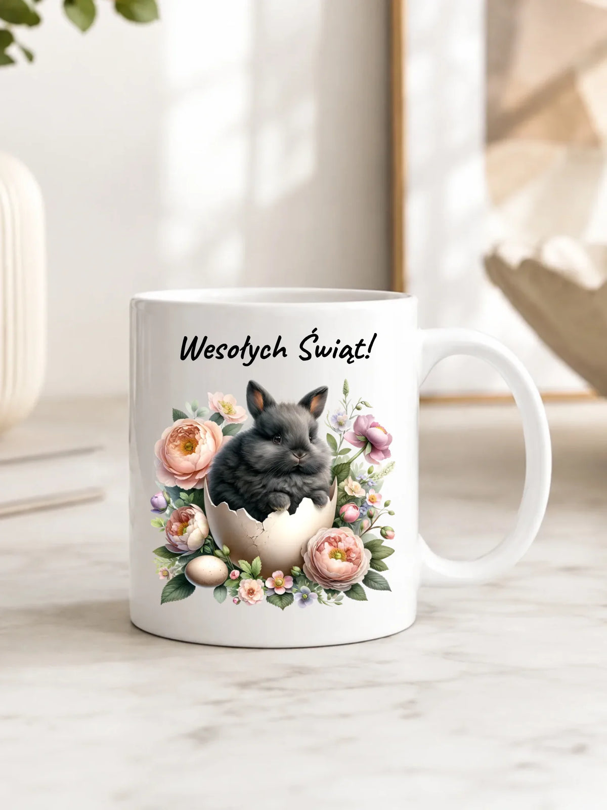 Kubek na Wielkanoc - Zajączek w pisance Wesołych Świąt WN03