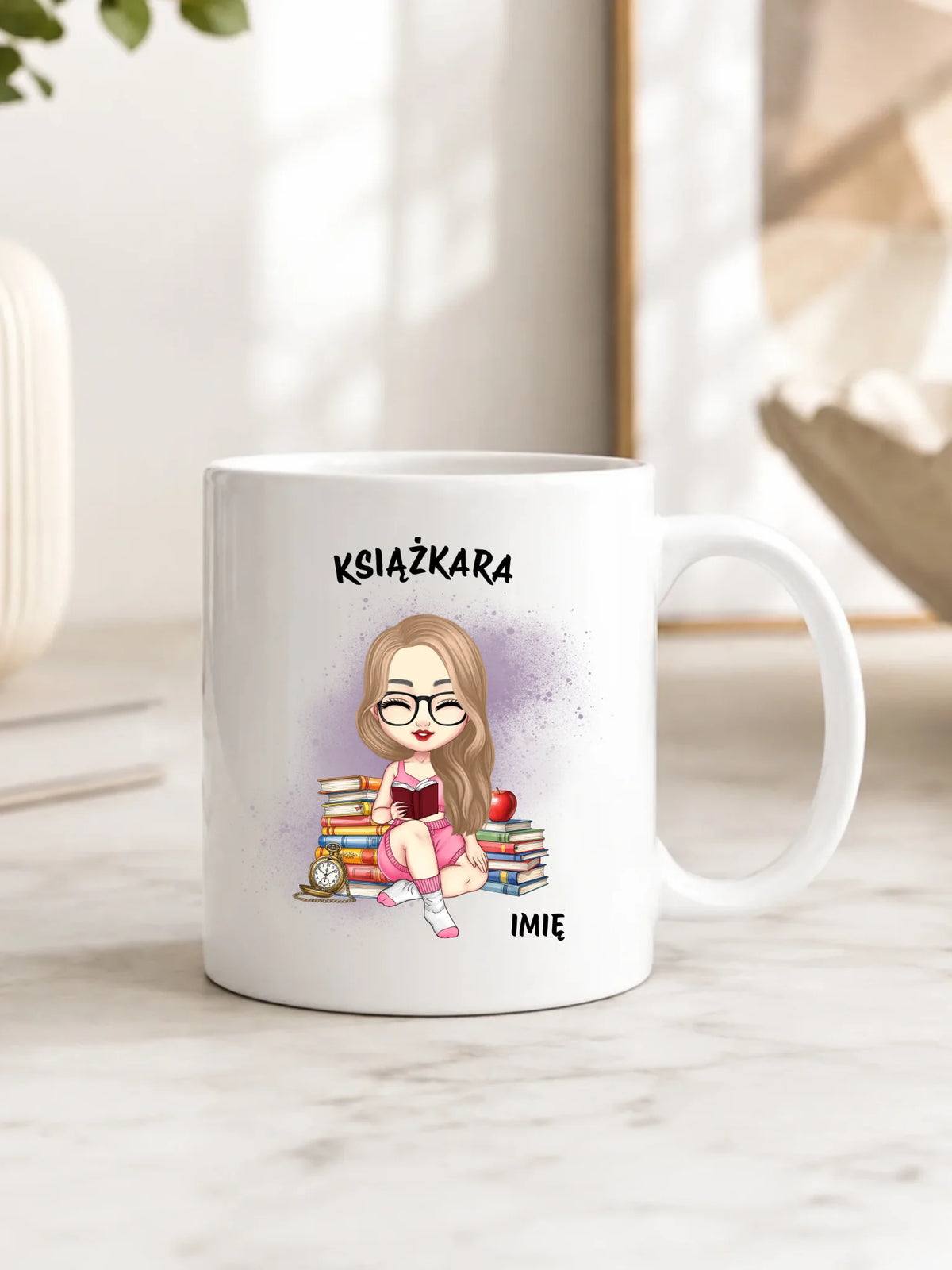 Kubek - Książkara - Prezent dla miłośniczki czytania książek - personalizowany DZ04