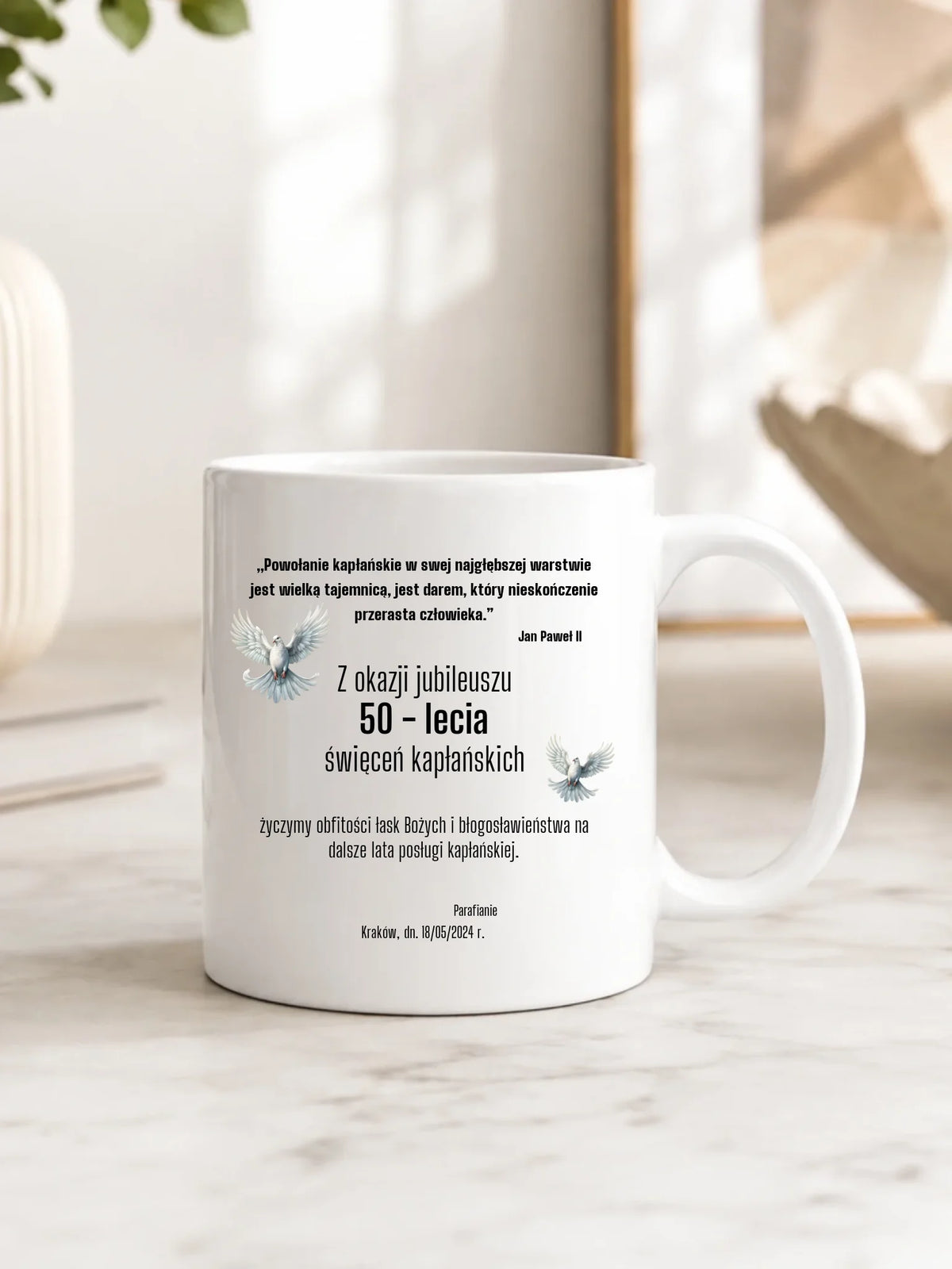 Kubek - Prezent dla księdza na jubileusz kapłaństwa - personalizowany DU04