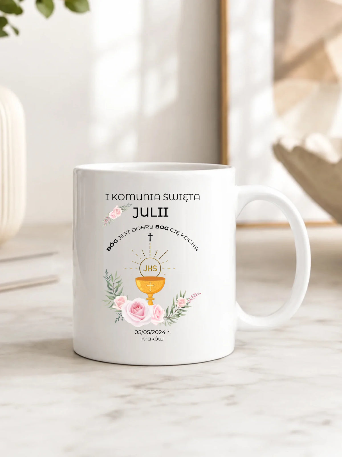 Kubek | Prezent na Pierwszą Komunię Świętą - personalizowany PK01