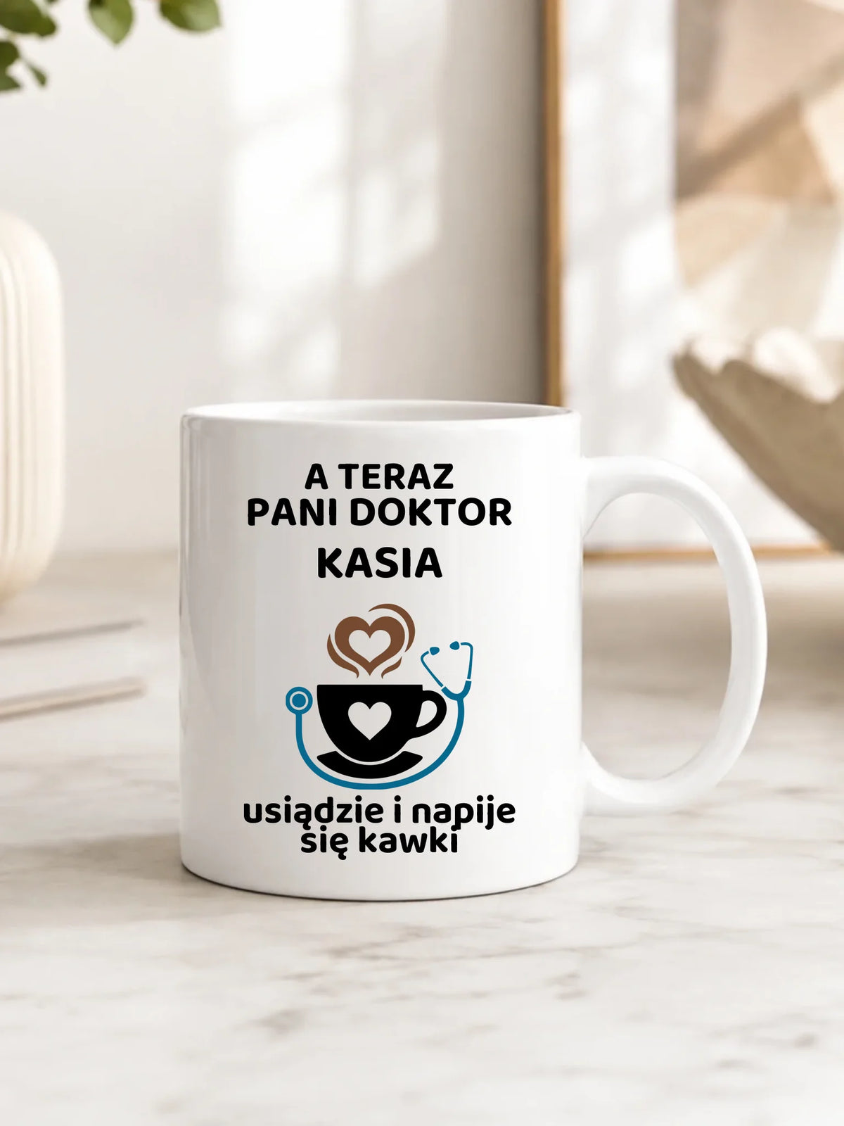 Kubek dla Pani Doktor - Napije się kawki - personalizowany ZL04