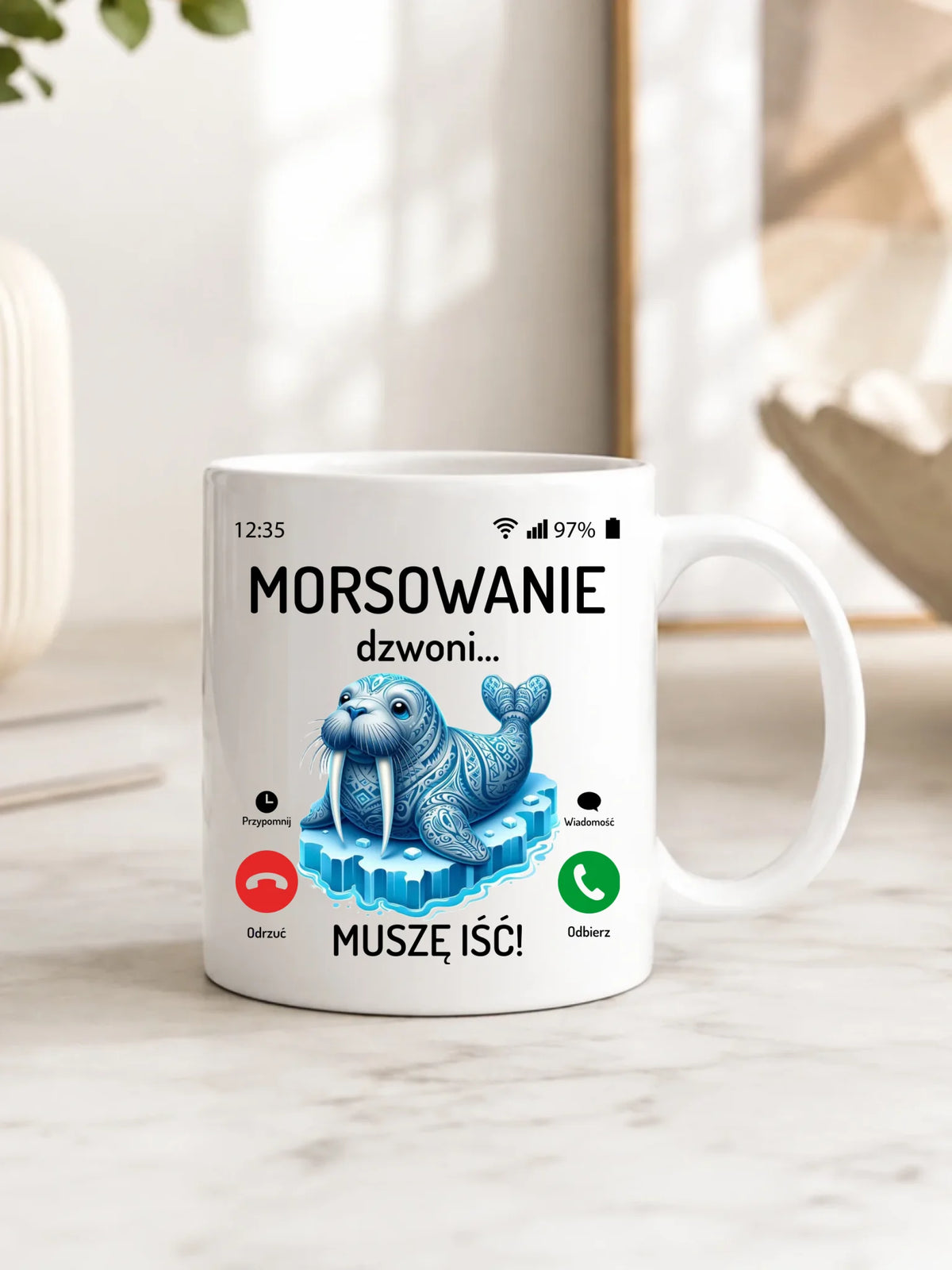 Kubek - prezent dla morsa - Morsowanie dzwoni muszę iść - Mors HM04
