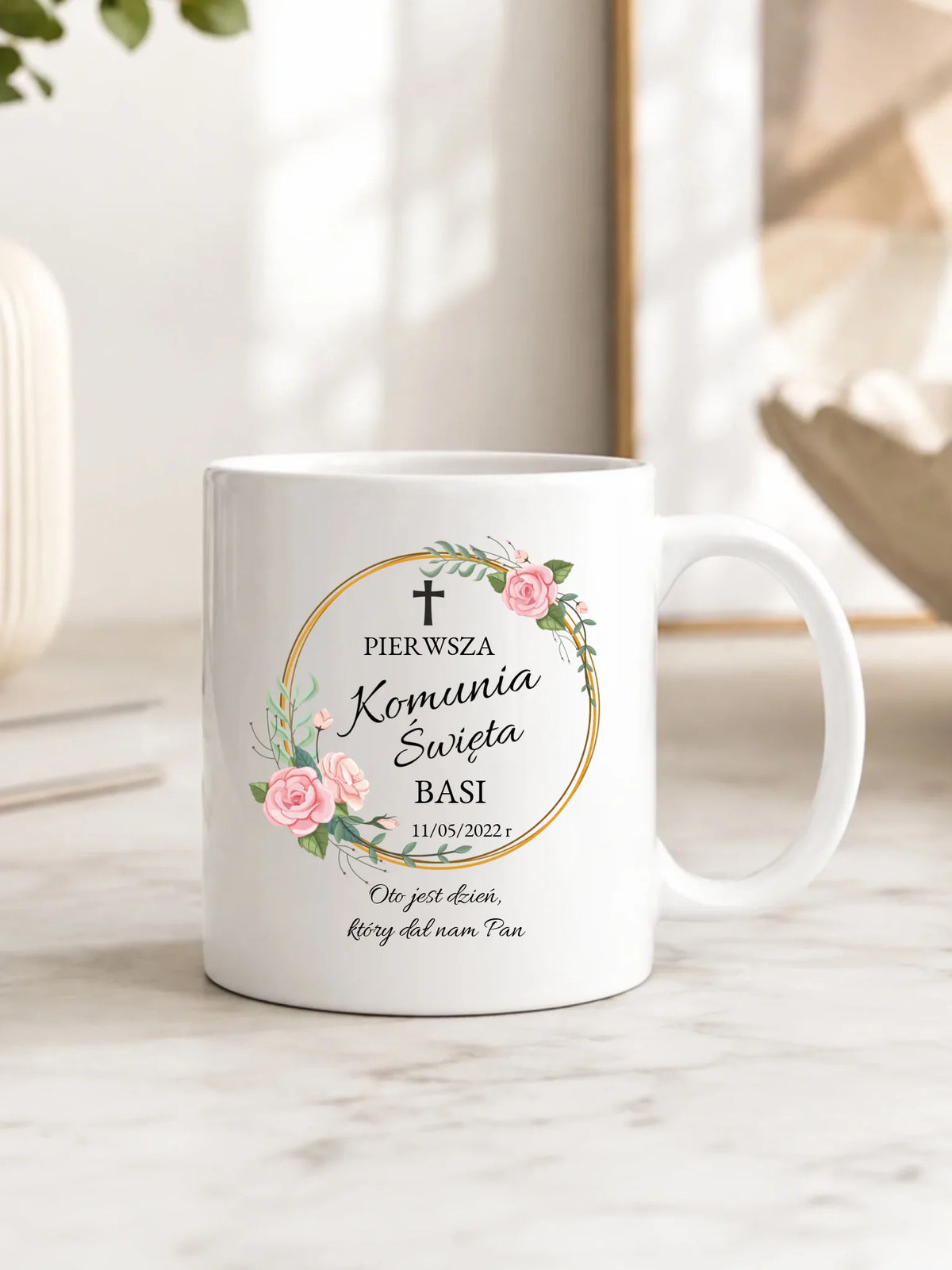Kubek | Prezent na Pierwszą Komunię Świętą dla dziewczynki - personalizowany PK03