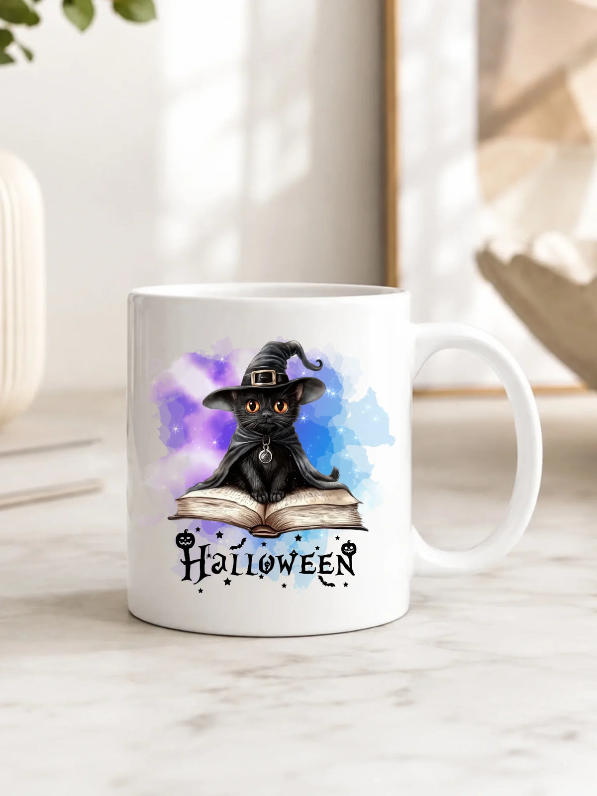 Kubek na Halloween - Kot Czarodziej HL06