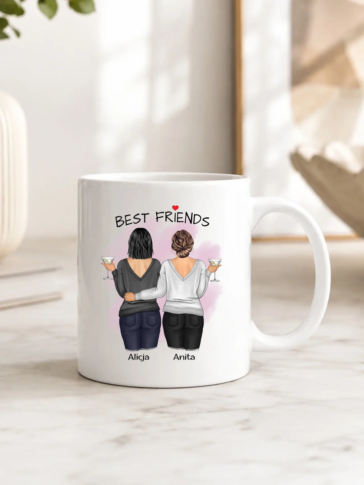 Kubek - prezent dla przyjaciółki - Best Friends - personalizowane postacie 2-4 osoby PR03