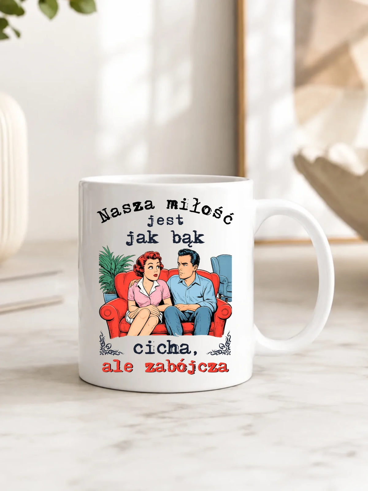 Kubek dla par - Nasza miłość jest jak bąk W70