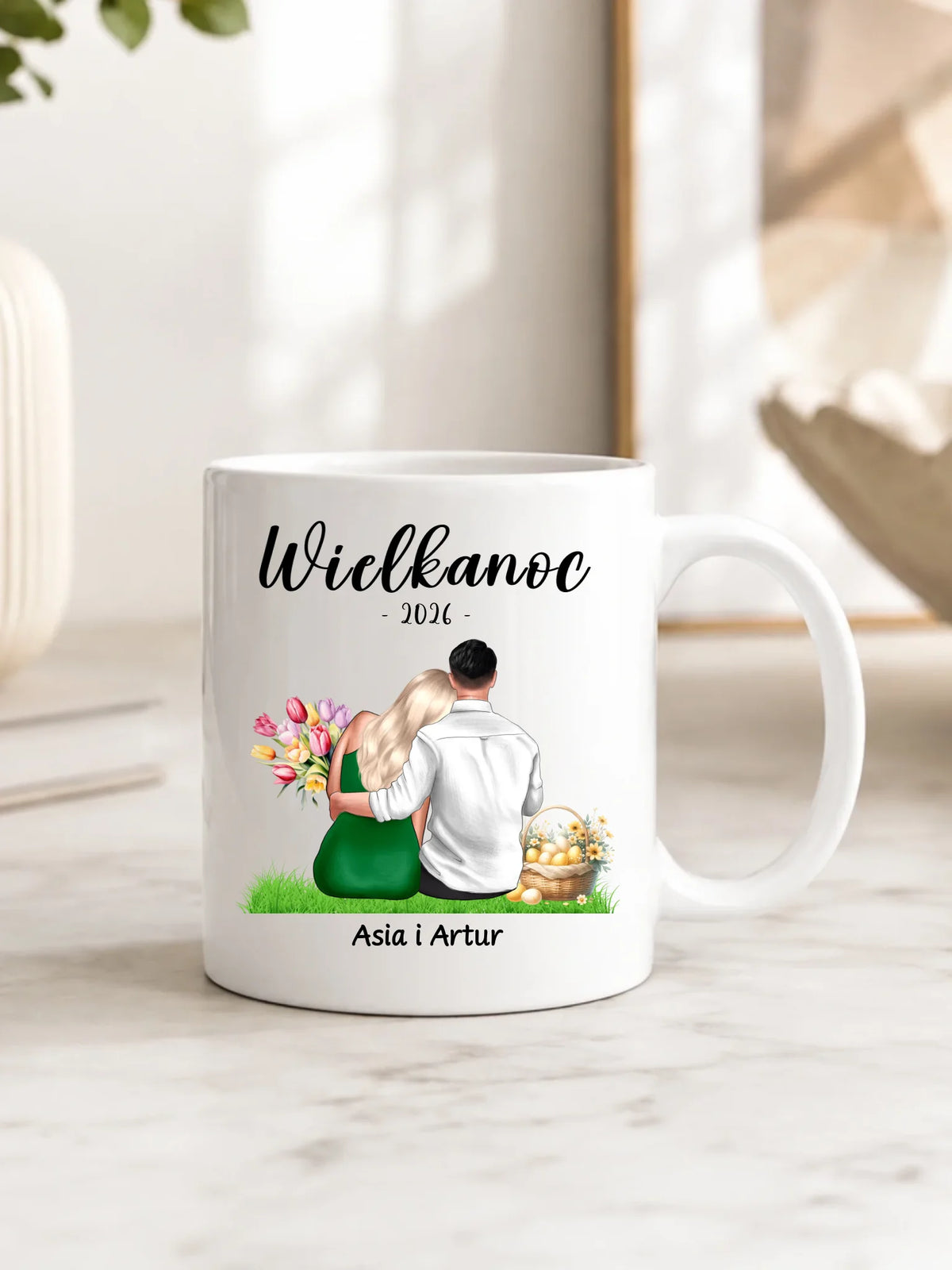 Kubek na Wielkanoc dla par - personalizowany WN36