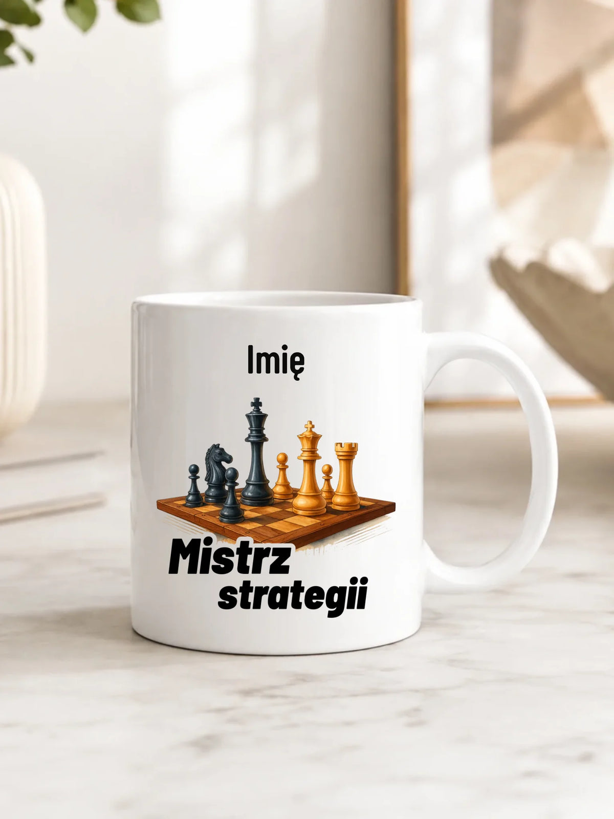 Kubek dla szachisty - Mistrz strategii - personalizowany HSZ11