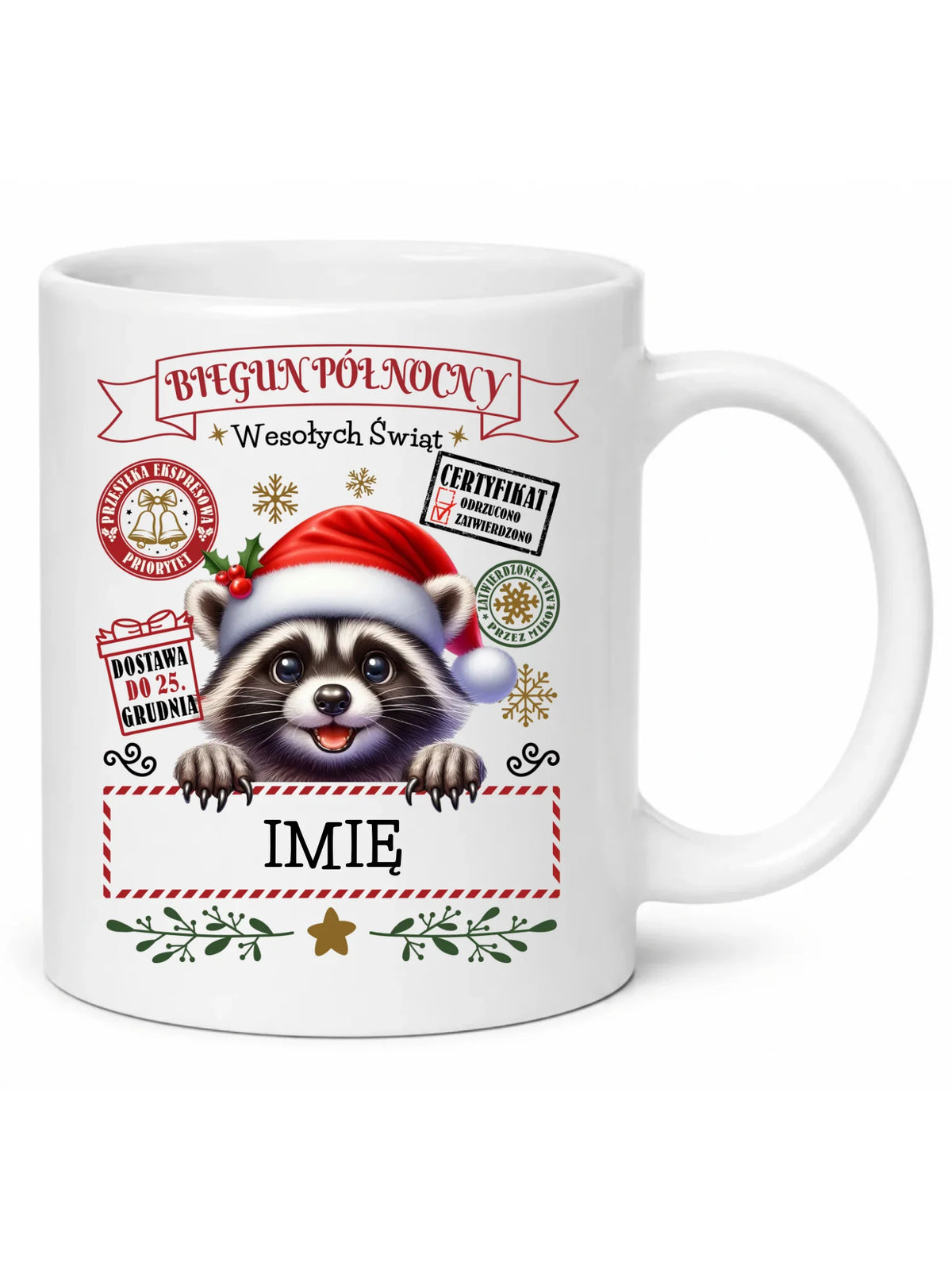 Kubek świąteczny - Szop Paczka od Mikołaja - personalizowany BN145