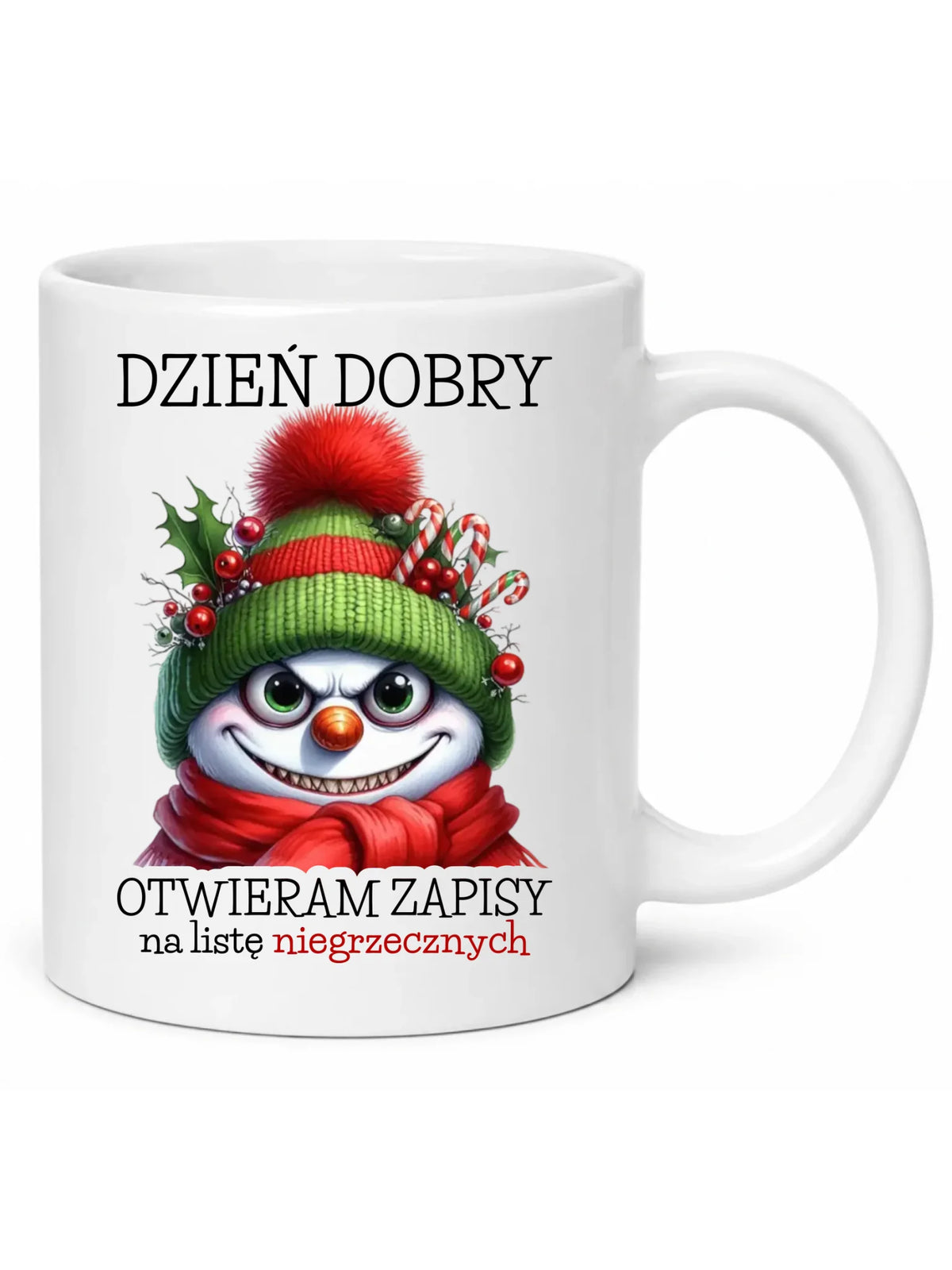 Kubek świąteczny - Niegrzeczny bałwan - Dzień dobry otwieram zapisy na listę BN121