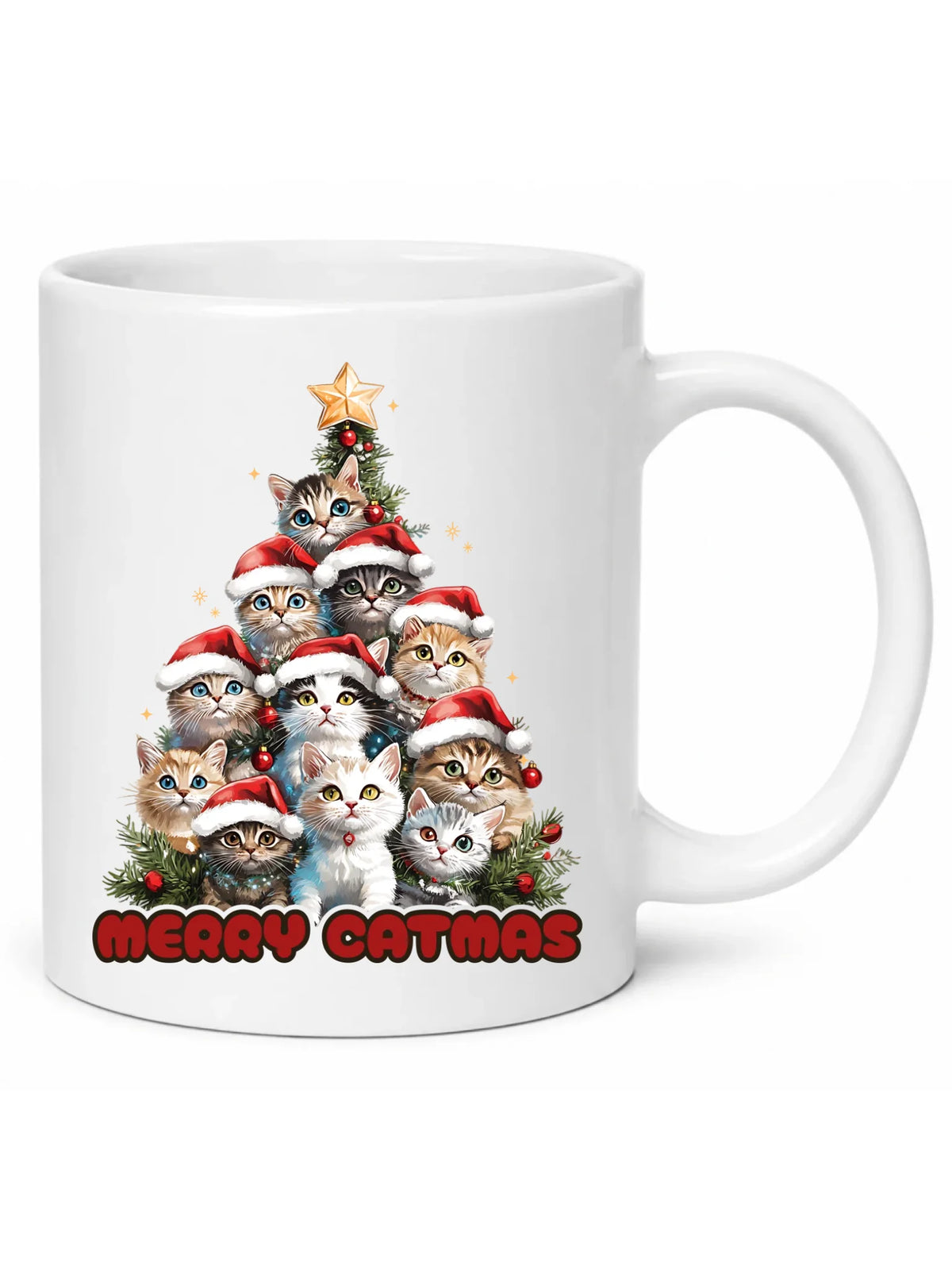 Kubek świąteczny - Kocia choinka Merry Catmas BN20