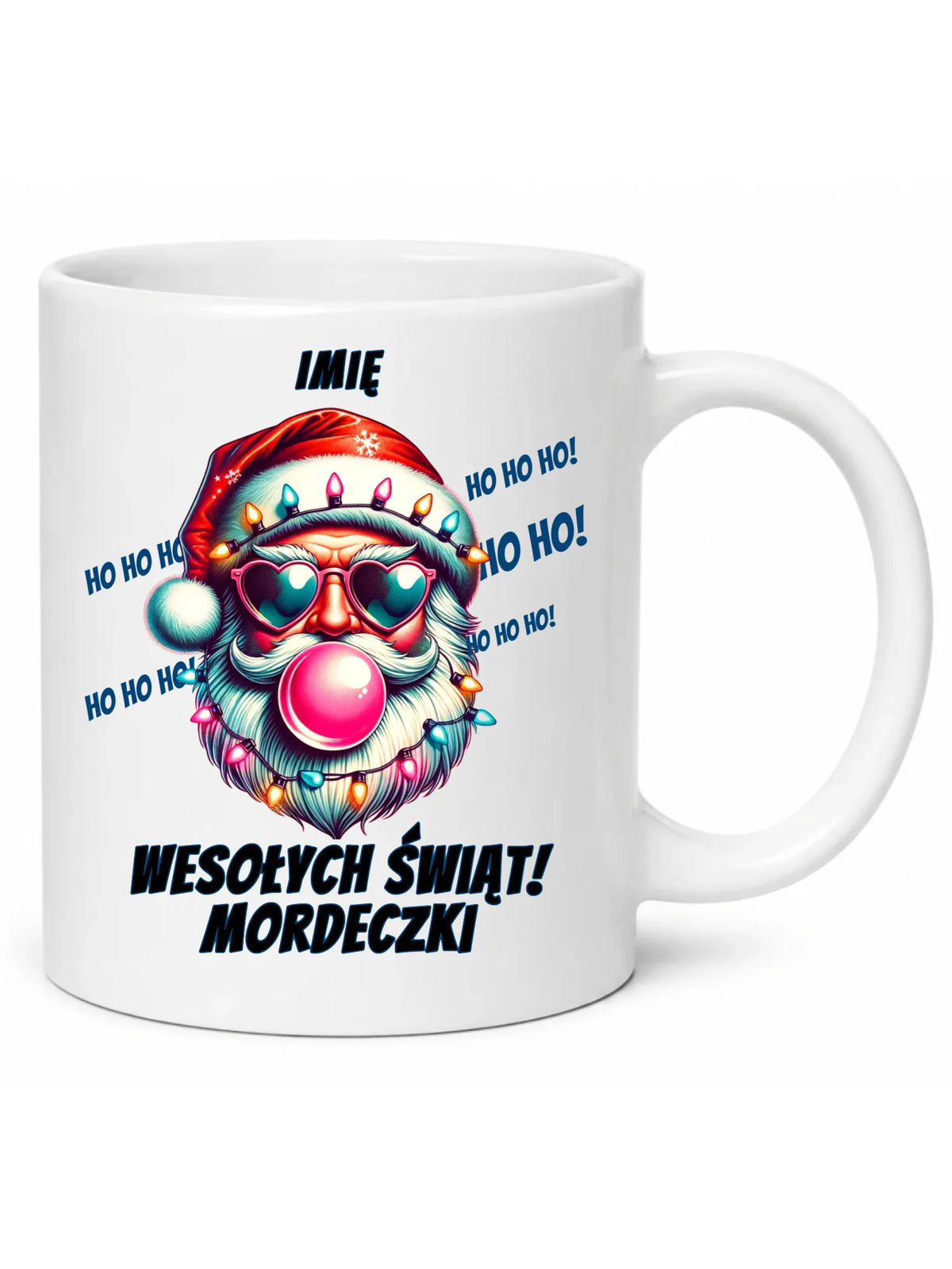 Kubek świąteczny - Mikołaj Wesołych Świąt Mordeczki - personalizowany BN17