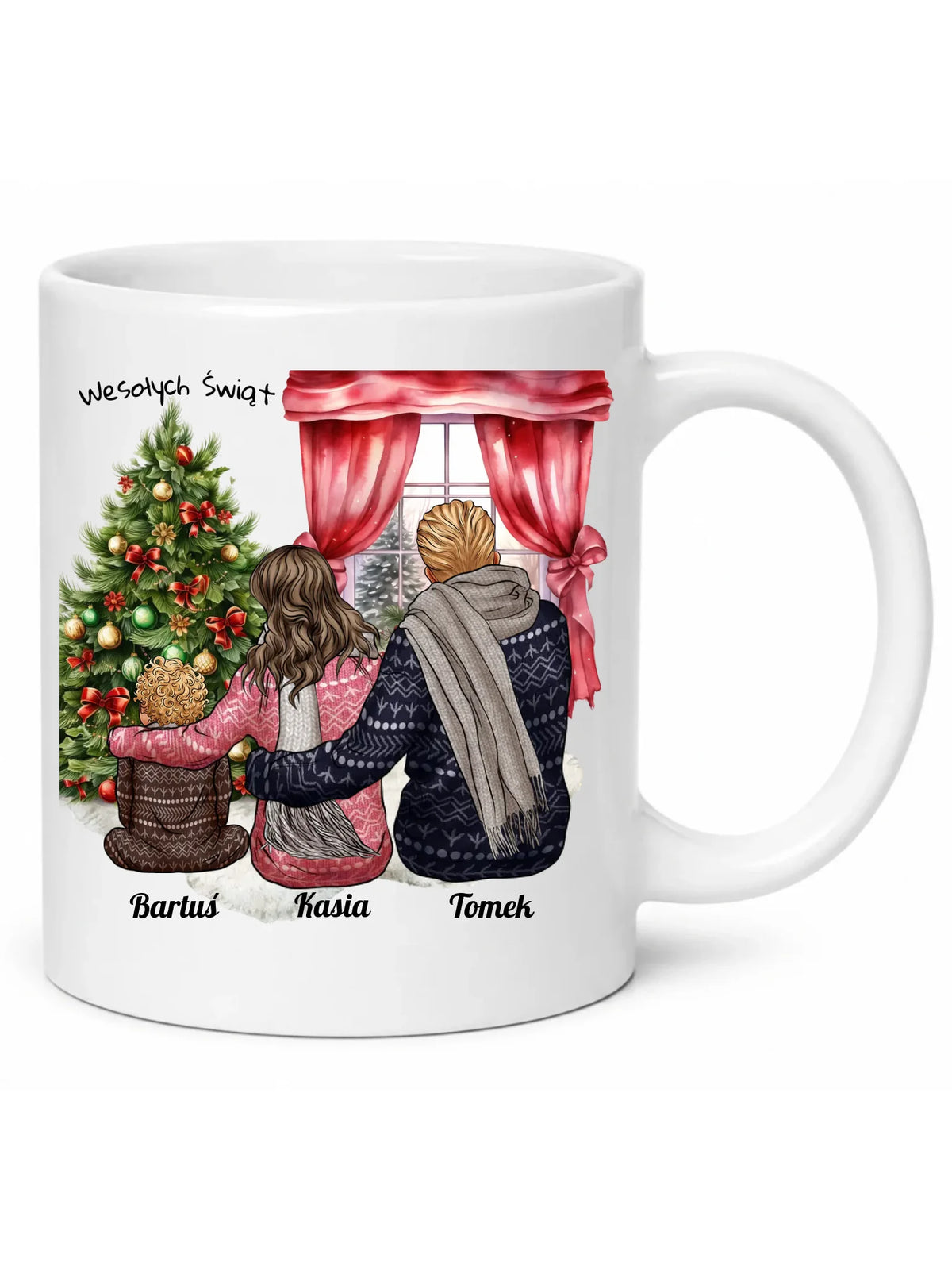 Świąteczna rodzina | Personalizowany kubek świąteczny z rodziną R01