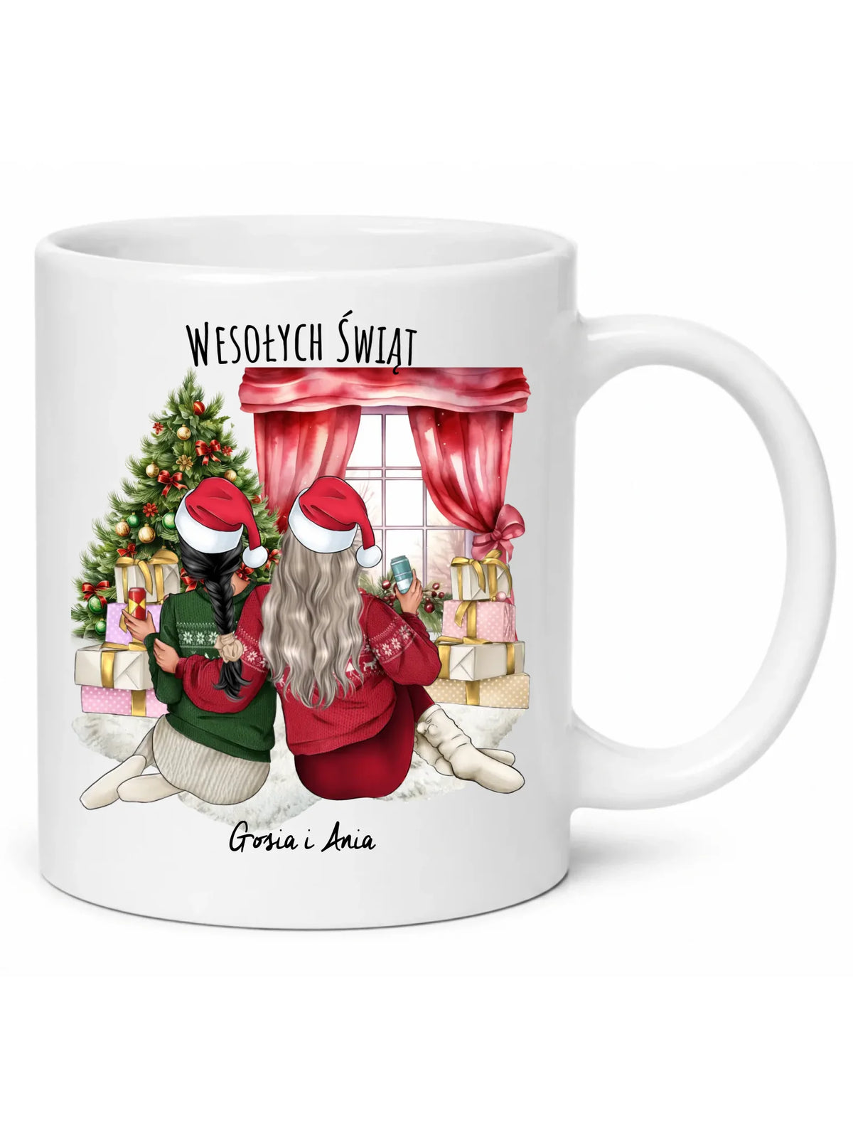 Kubek świąteczny - prezent dla przyjaciółki - 2-4 przyjaciółek - personalizowany PR06