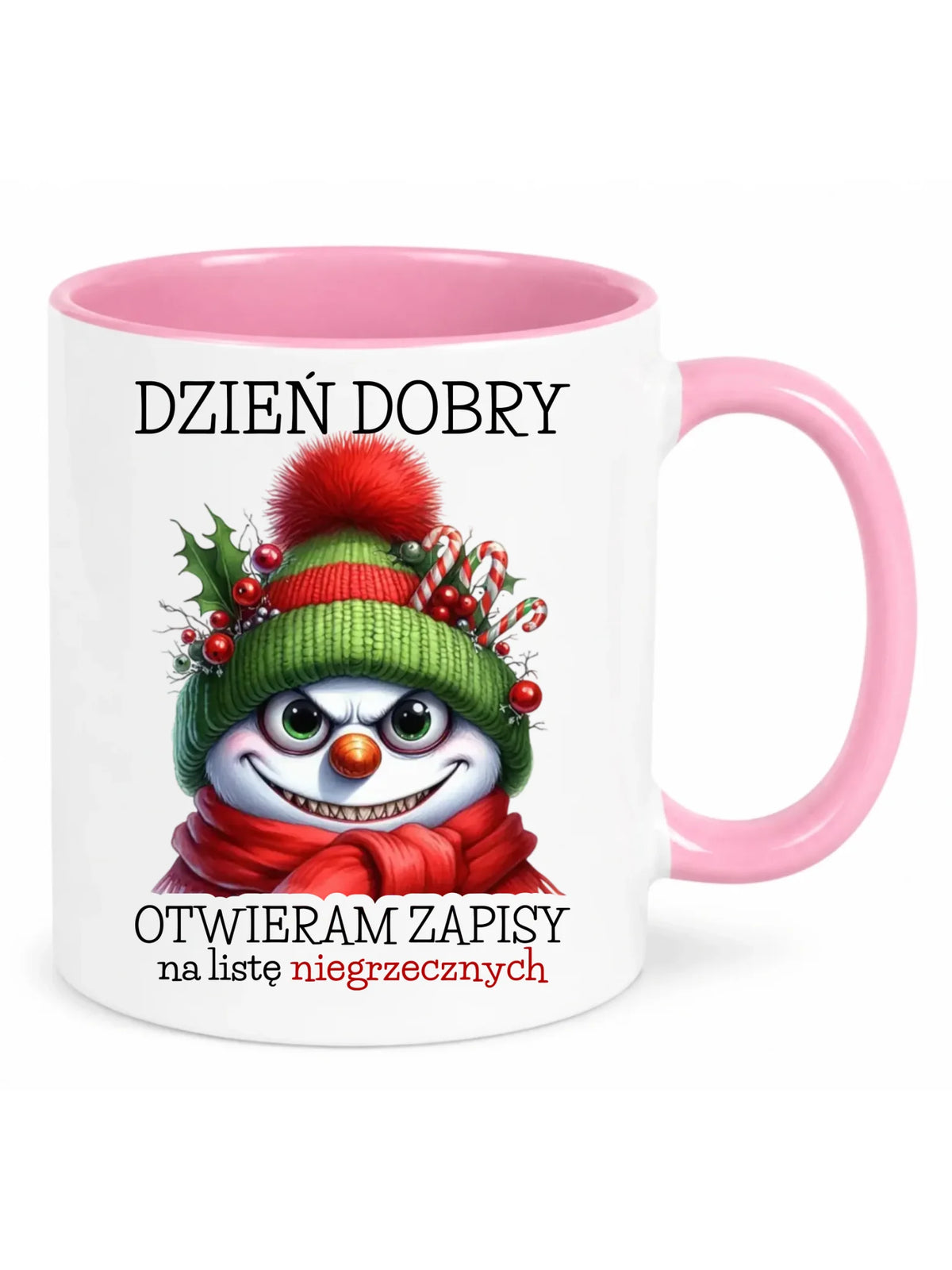 Kubek świąteczny - Niegrzeczny bałwan - Dzień dobry otwieram zapisy na listę BN121