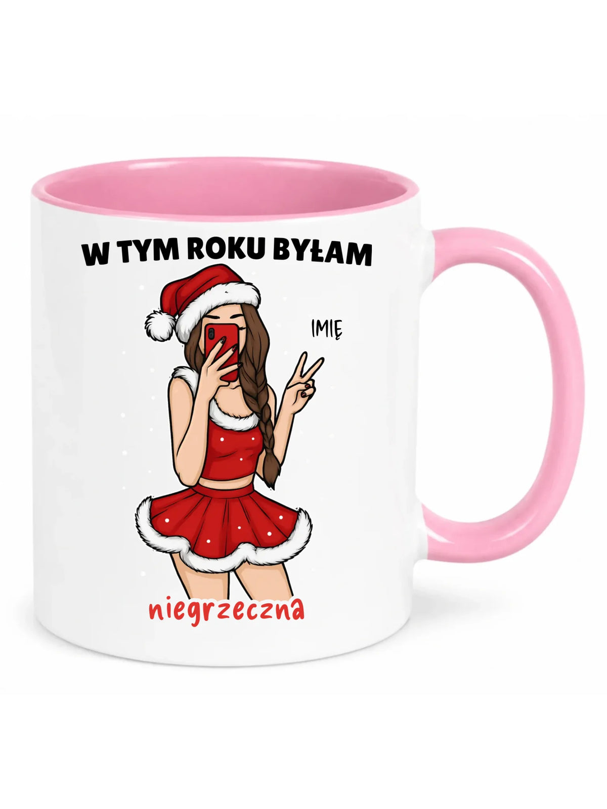 Kubek świąteczny - W tym toku byłam niegrzeczna - personalizowany BN21