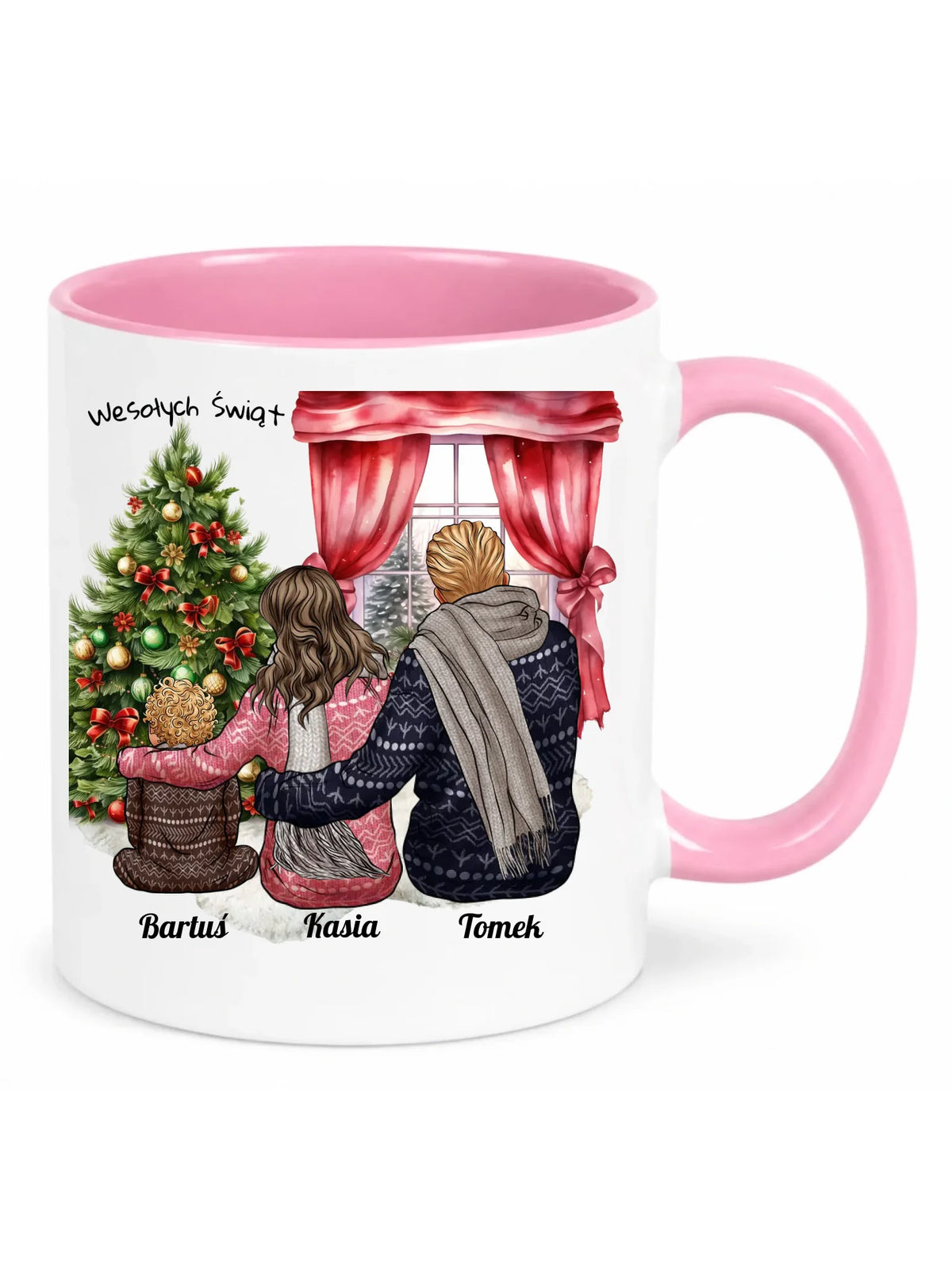 Świąteczna rodzina | Personalizowany kubek świąteczny z rodziną R01