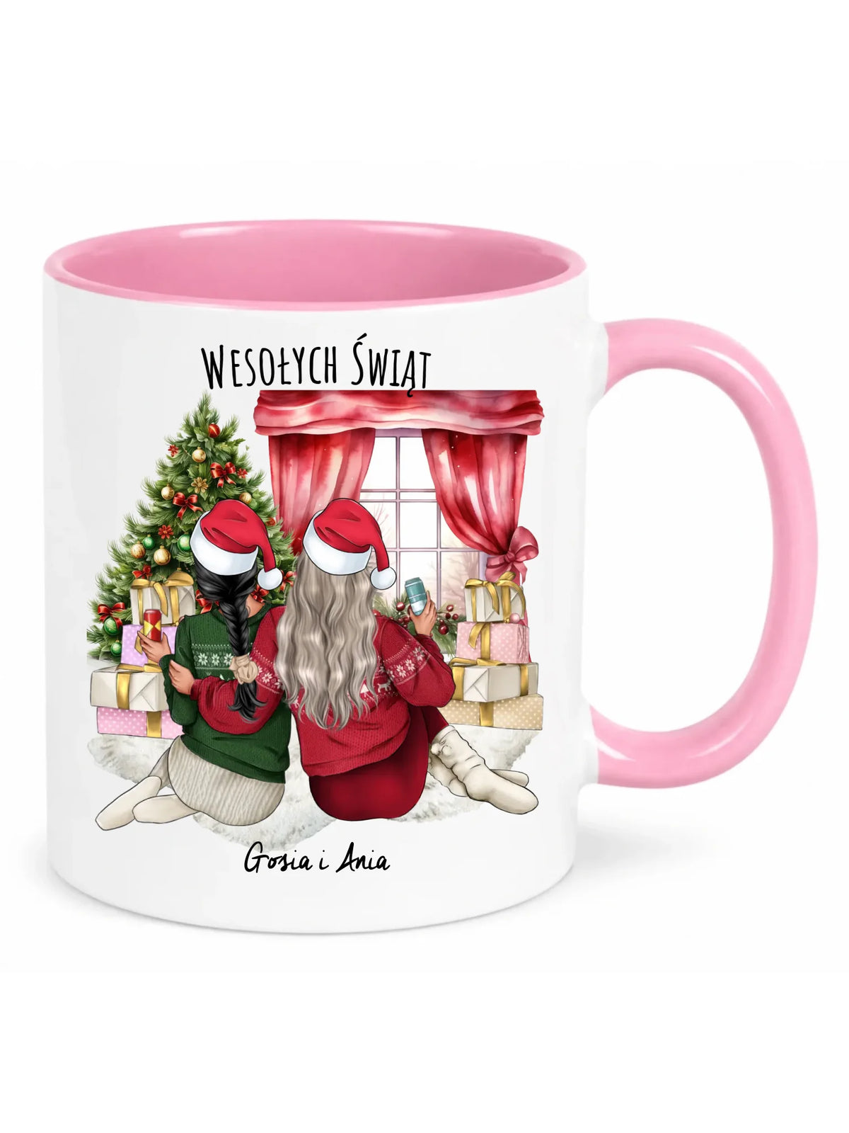 Kubek świąteczny - prezent dla przyjaciółki - 2-4 przyjaciółek - personalizowany PR06