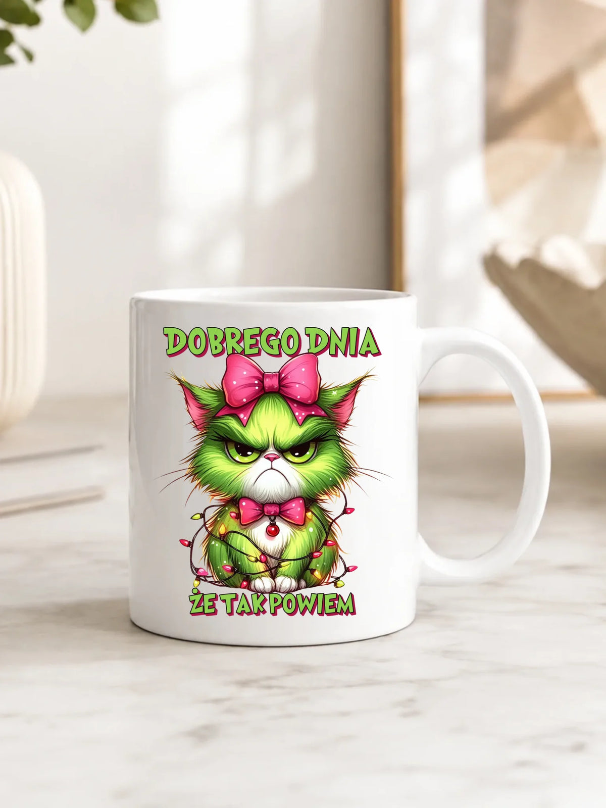 Kubek świąteczny - prezent dla niej - Grinch dobrego dnia, że tak powiem BN153