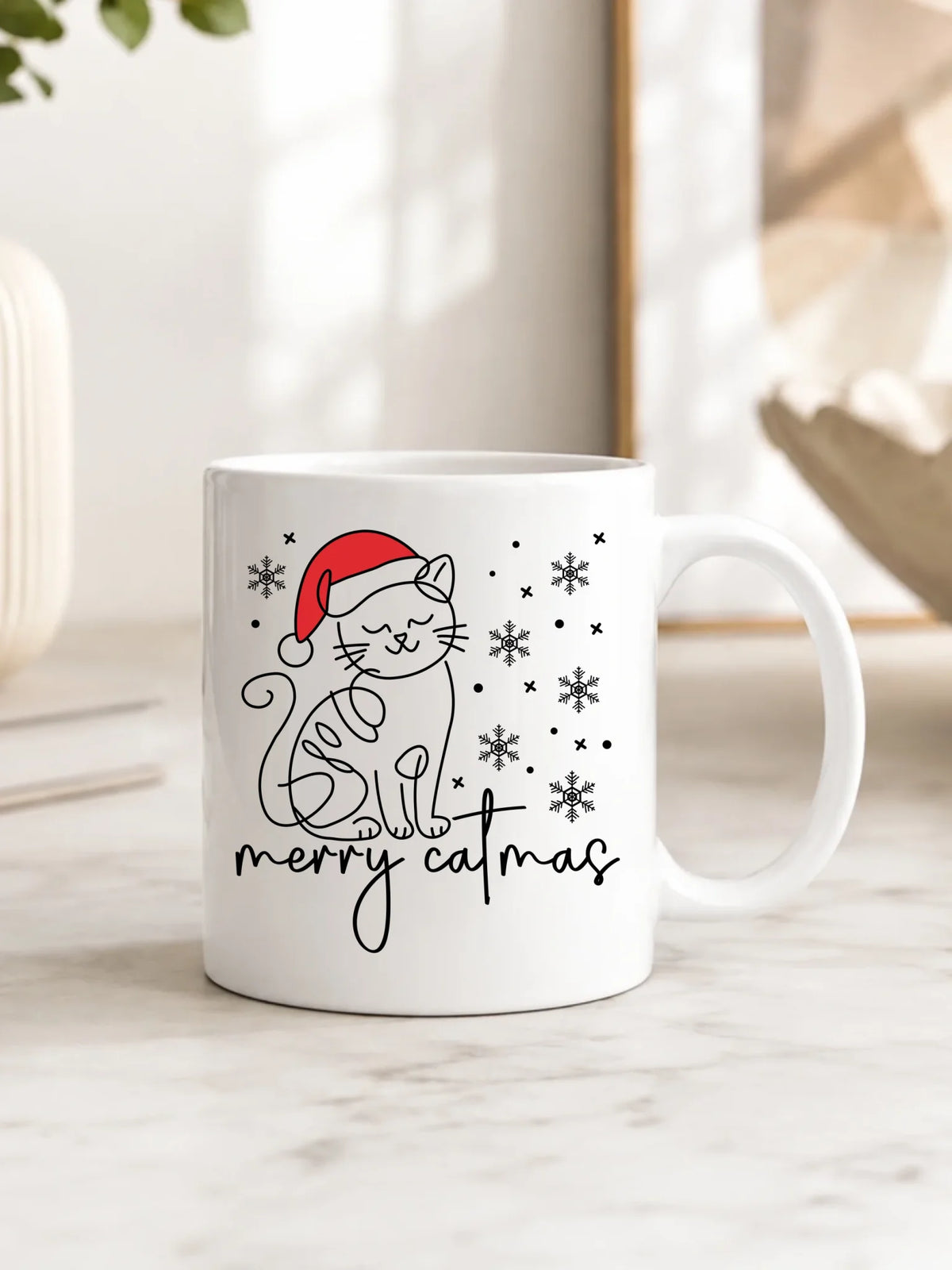 Kubek świąteczny - prezent dla kociary - Merry catmas BN151